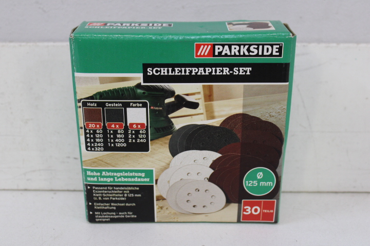 Parkside schuurbandset en schuurpapier set – foto 4 – kavel bij GSD Auctions, Zoeterwoude
