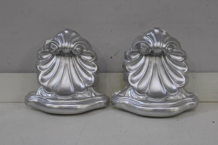 Set van 2 zilverkleurige wanddecoraties in schelpmotief – foto 3 – kavel bij GSD Auctions, Zoeterwoude