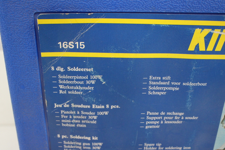 Rood soldeerapparaat met toebehoren in blauwe opbergkoffer – foto 24 – kavel bij GSD Auctions, Zoeterwoude