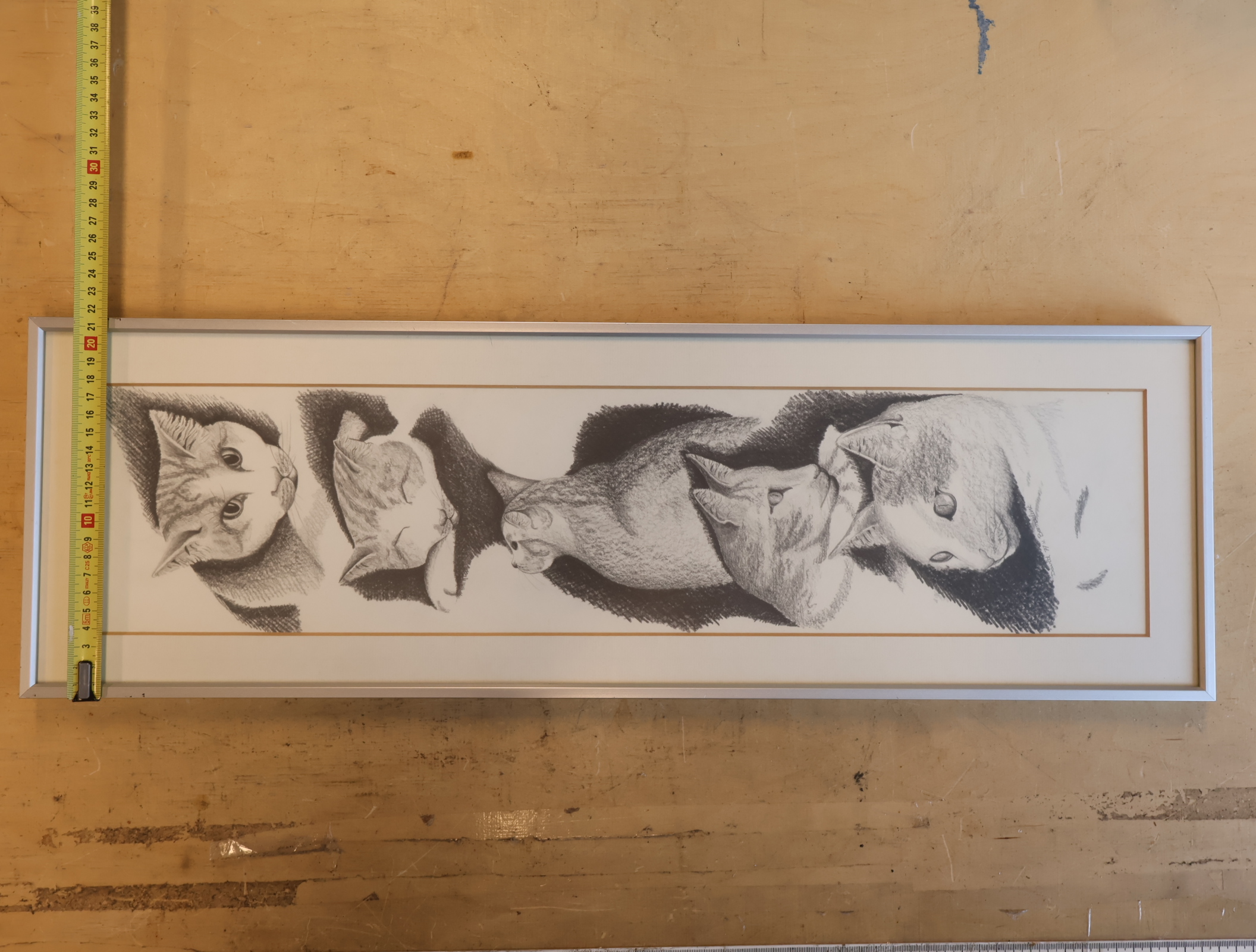 Potloodtekening van vijf kattenkoppen – foto 7 – kavel bij GSD Auctions, Zoeterwoude
