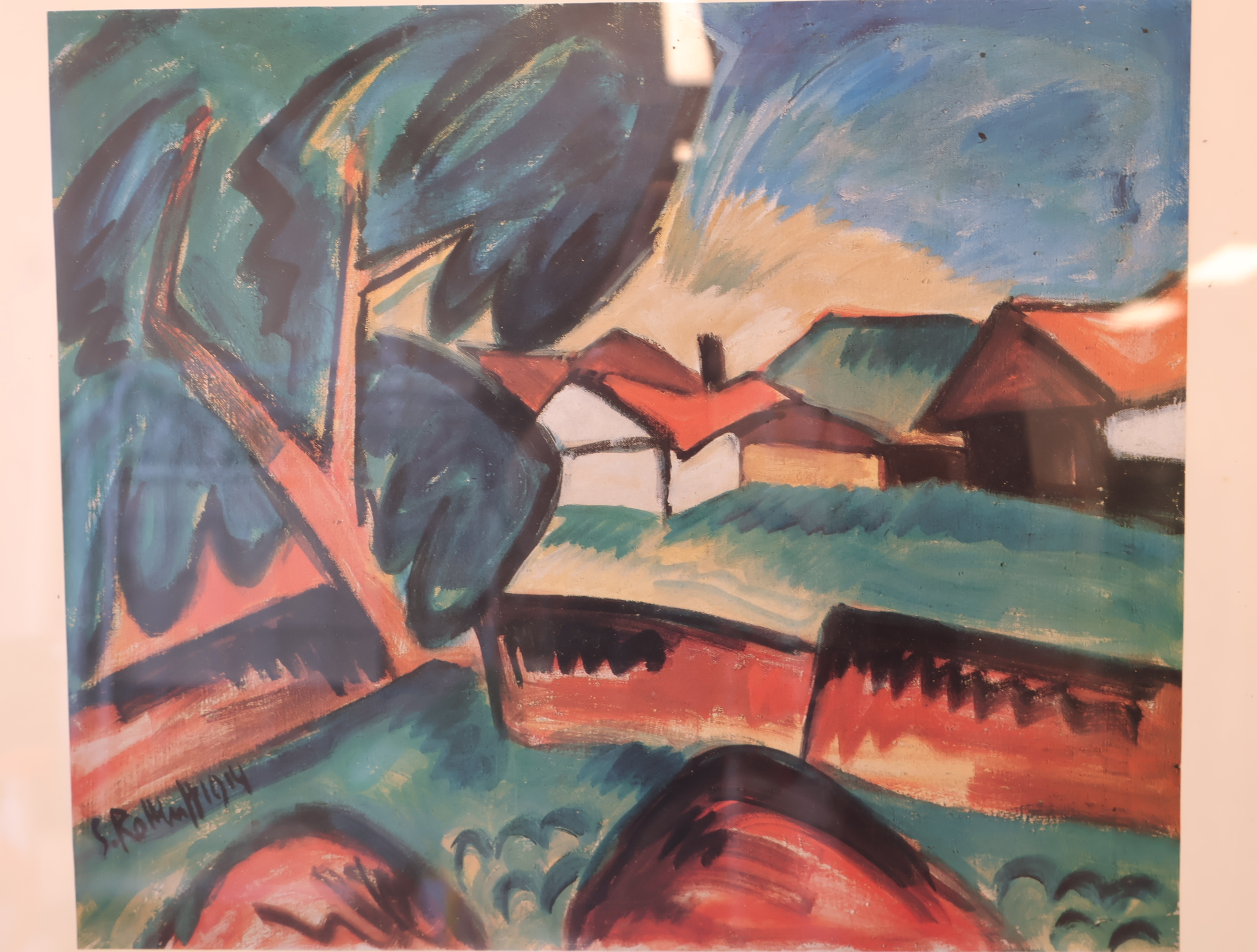 Ingesloten expressionistisch schilderij landschap – foto 2 – kavel bij GSD Auctions, Zoeterwoude