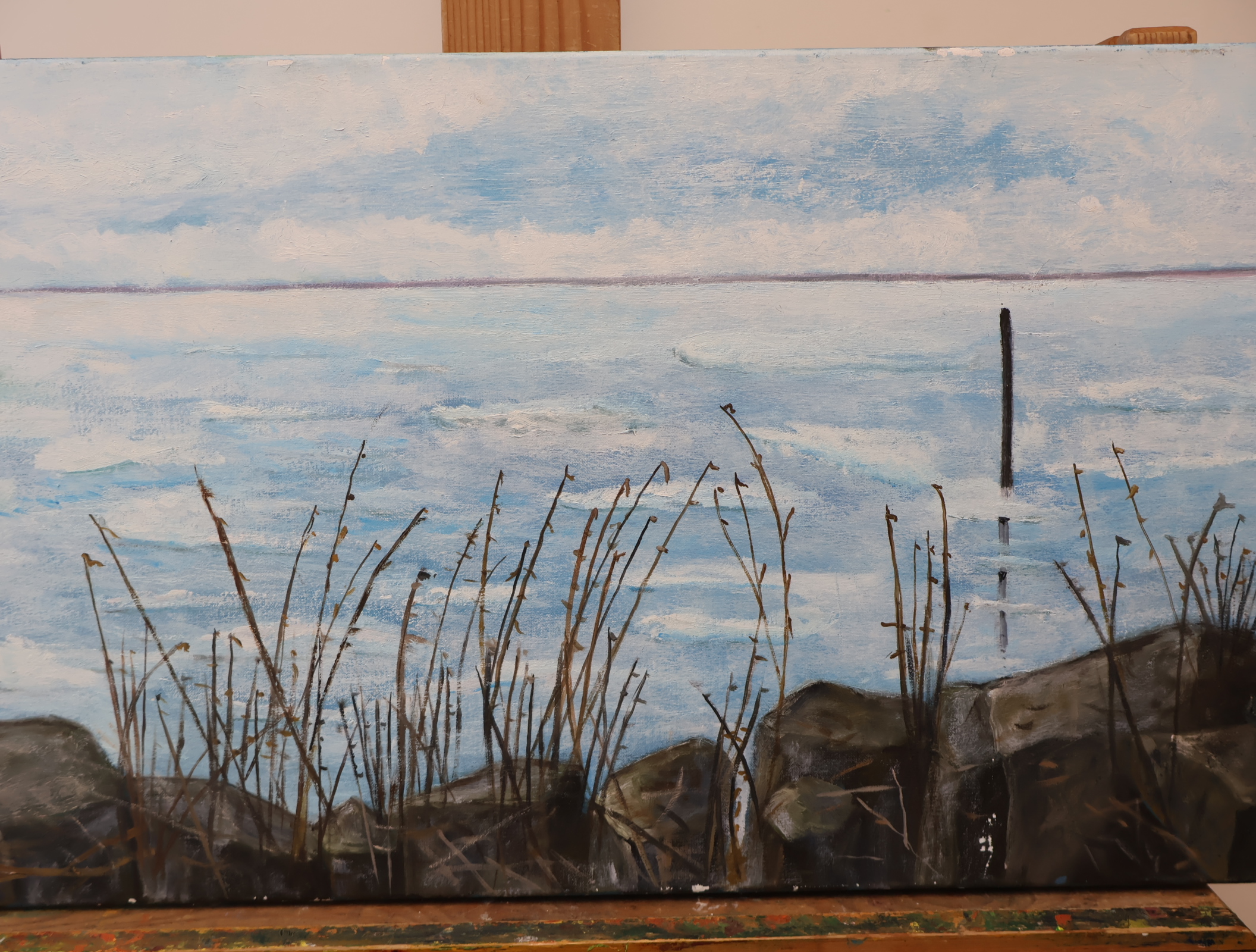 Schilderij zeegezicht met rotsen en vegetatie – foto 3 – kavel bij GSD Auctions, Zoeterwoude