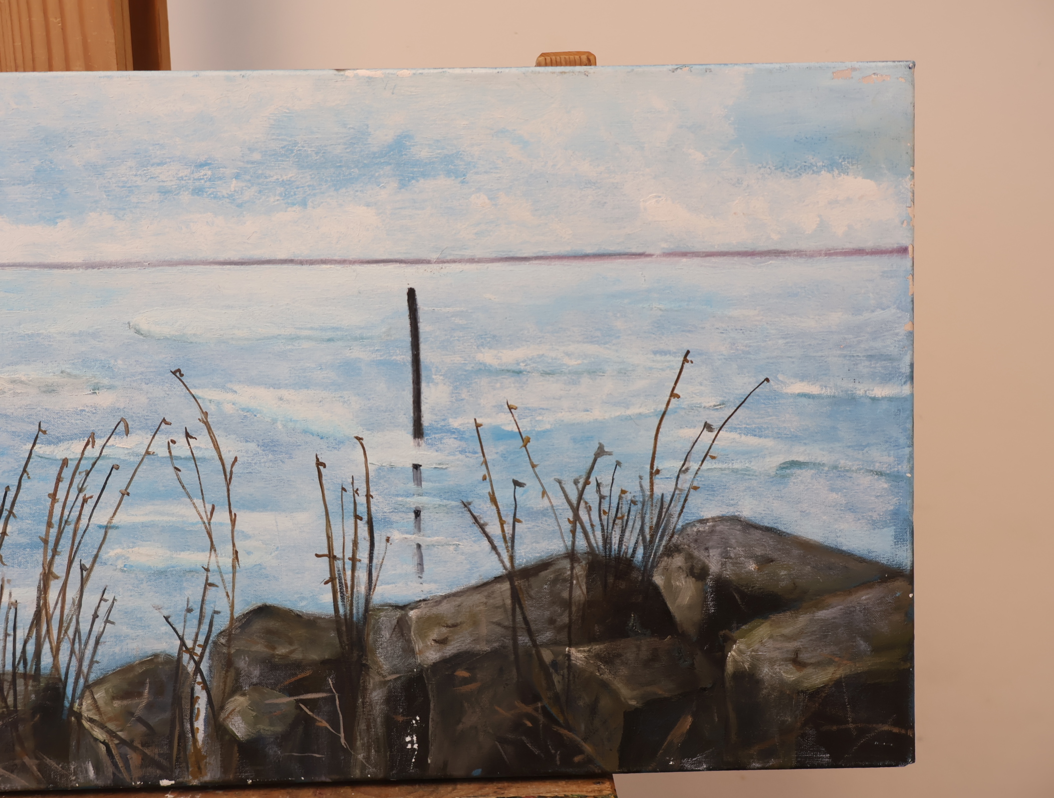 Schilderij zeegezicht met rotsen en vegetatie – foto 4 – kavel bij GSD Auctions, Zoeterwoude