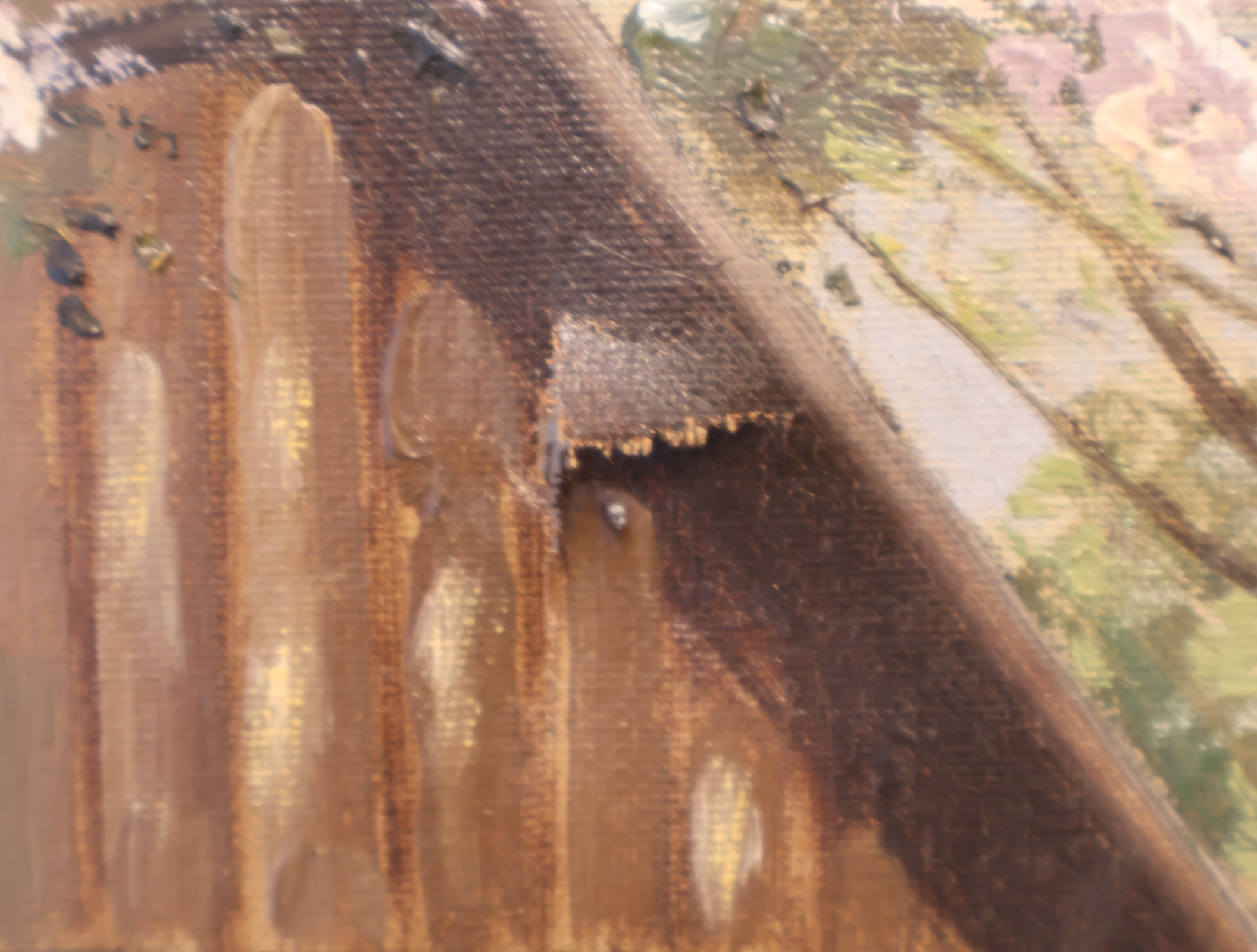 Olieverfschilderij met lentelandschap en sloot – foto 4 – kavel bij GSD Auctions, Zoeterwoude