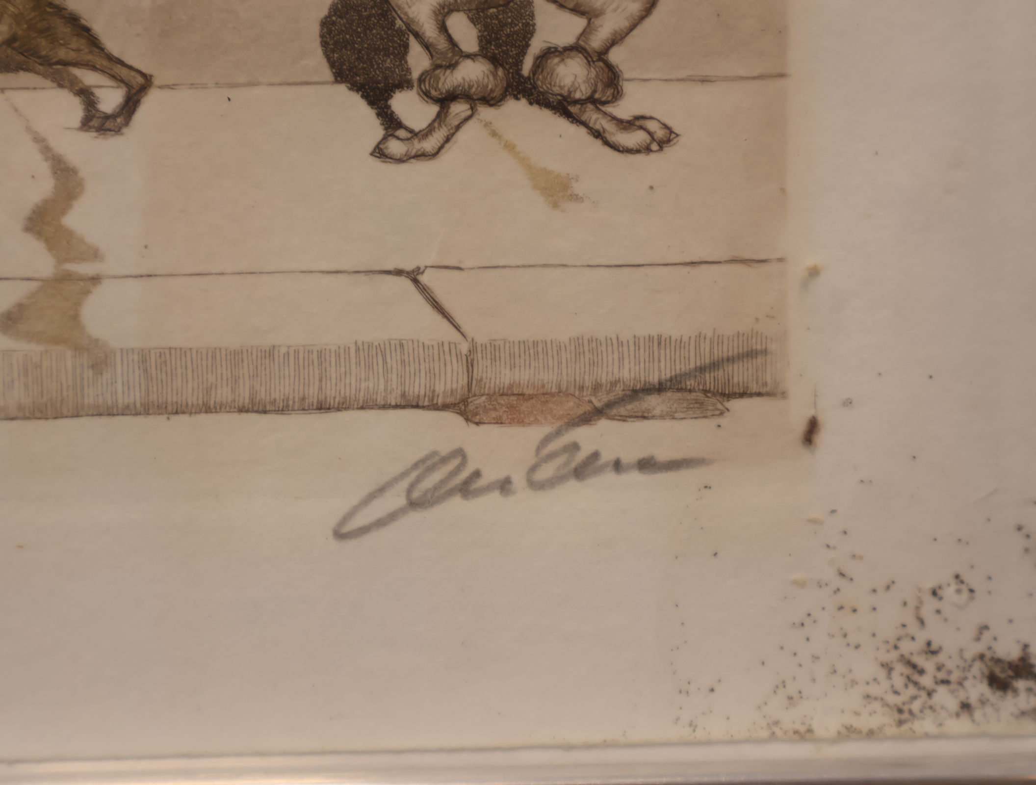 Gesigneerde pentekening van honden – foto 3 – kavel bij GSD Auctions, Zoeterwoude