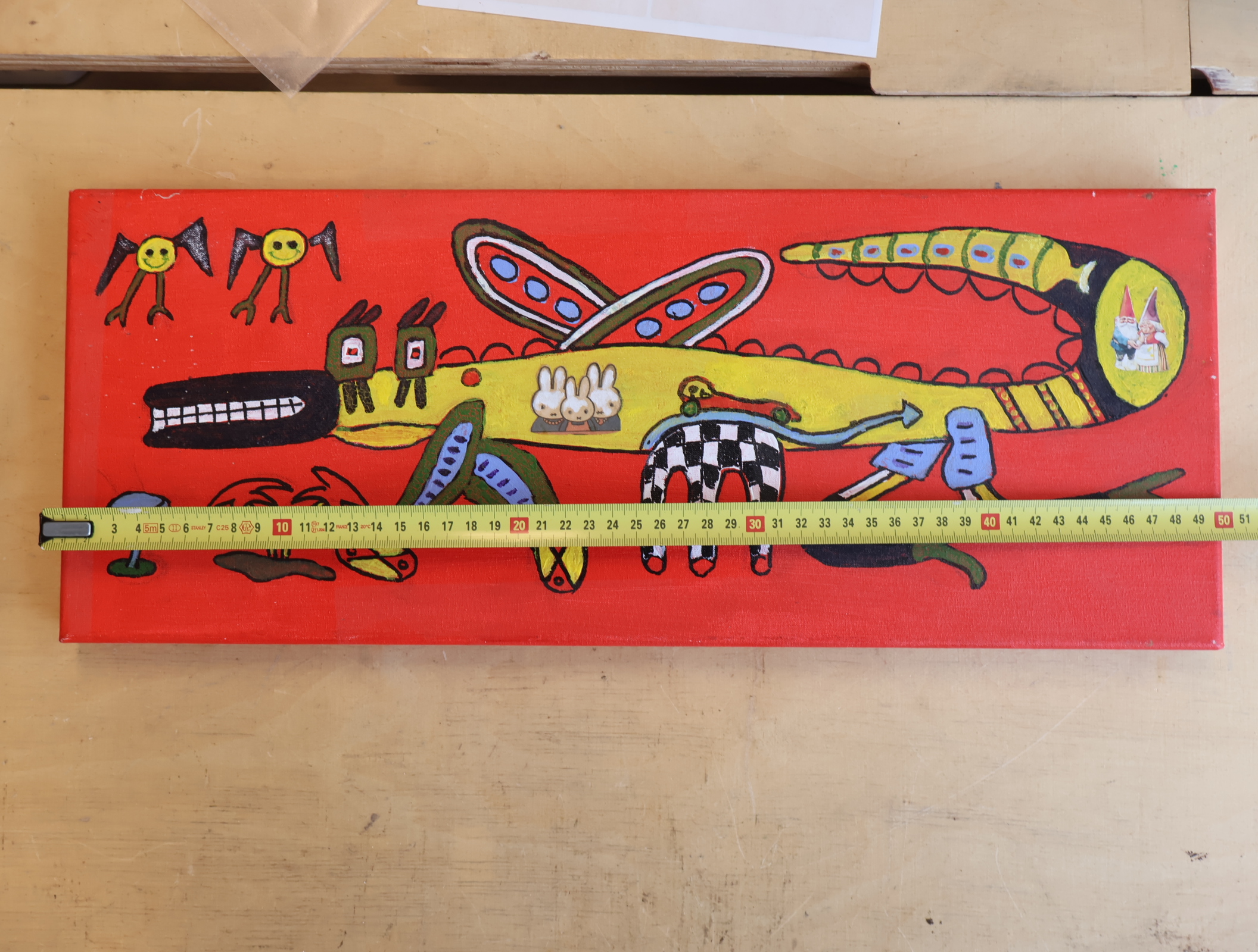 Abstracte kleurrijke schilderij op doek – foto 8 – kavel bij GSD Auctions, Zoeterwoude