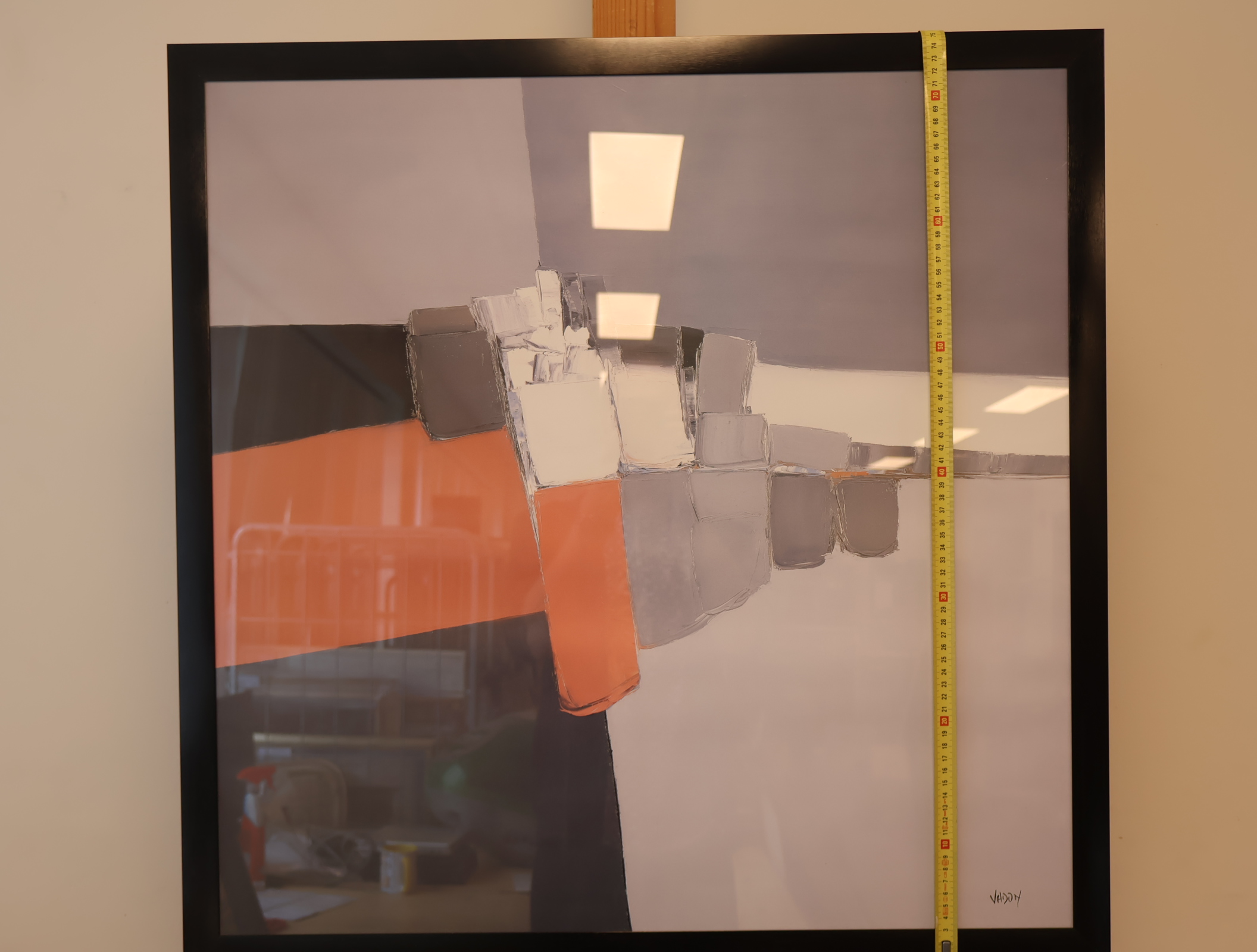Abstract schilderij met oranje, grijs en zwart – foto 4 – kavel bij GSD Auctions, Zoeterwoude