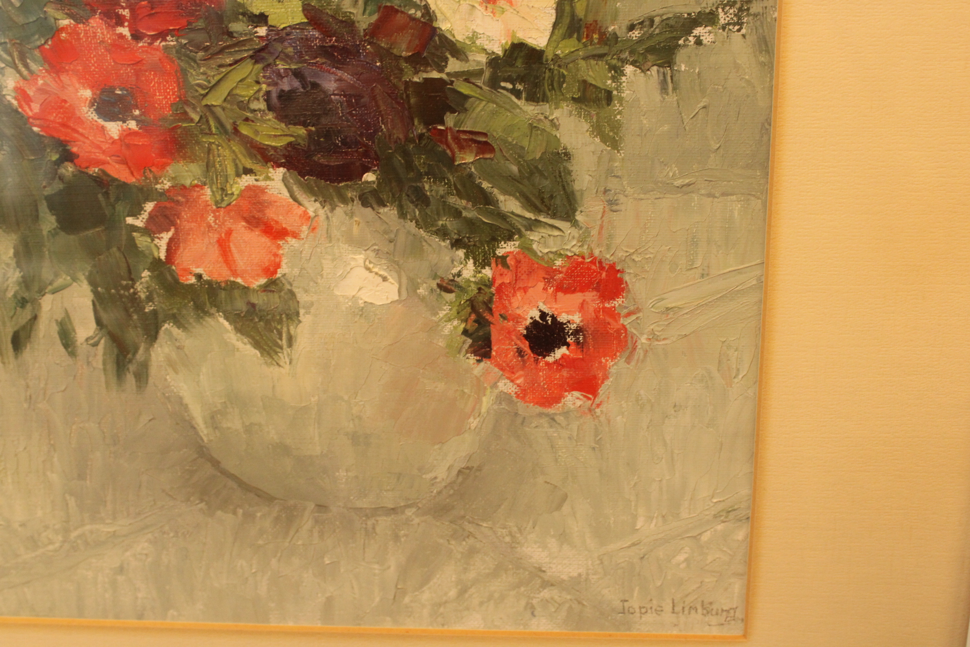 Schilderij met kleurrijke bloemen in vaas – foto 4 – kavel bij GSD Auctions, Zoeterwoude