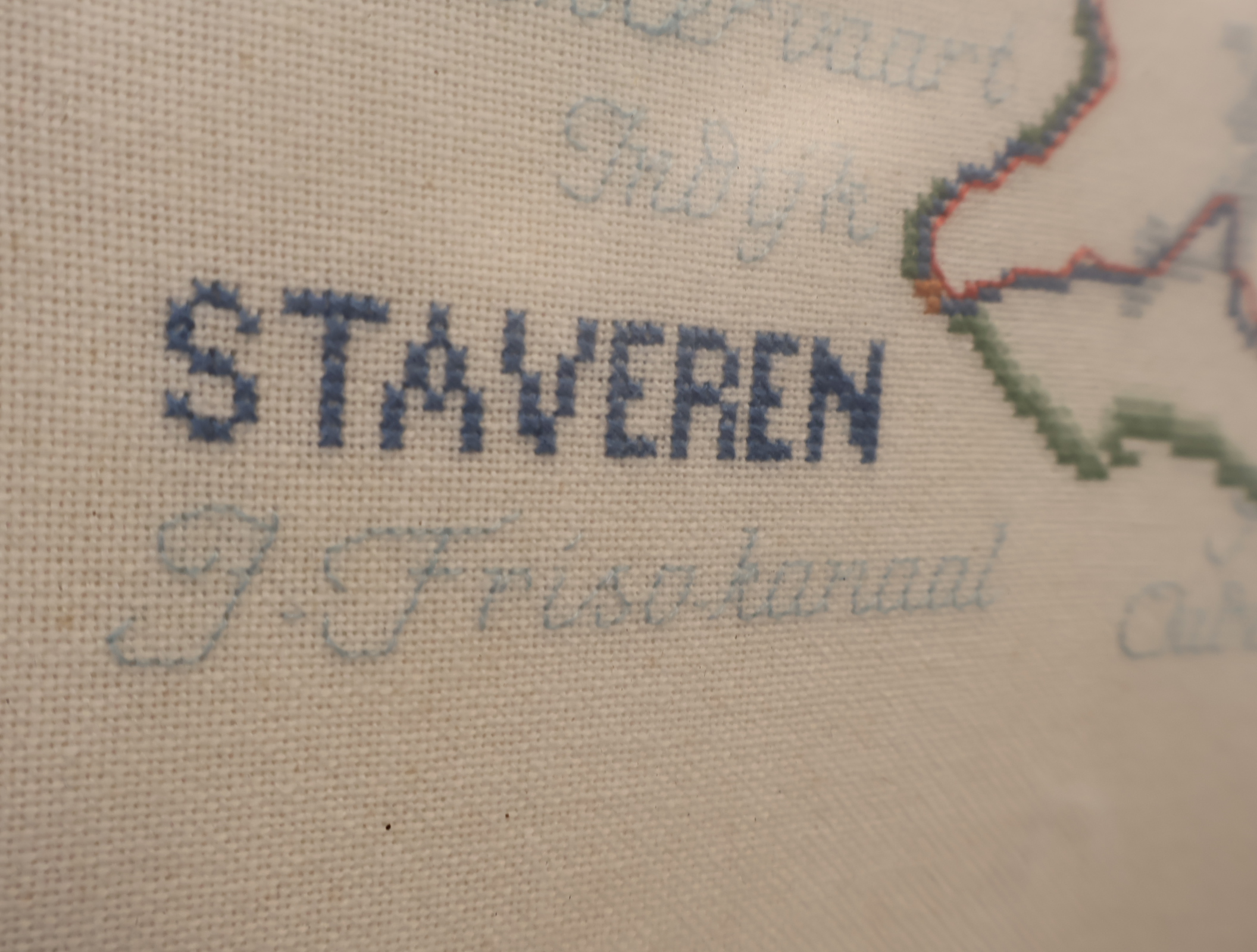 Geborduurde kaart Friese Elfstedentocht 1985-86 – foto 4 – kavel bij GSD Auctions, Zoeterwoude