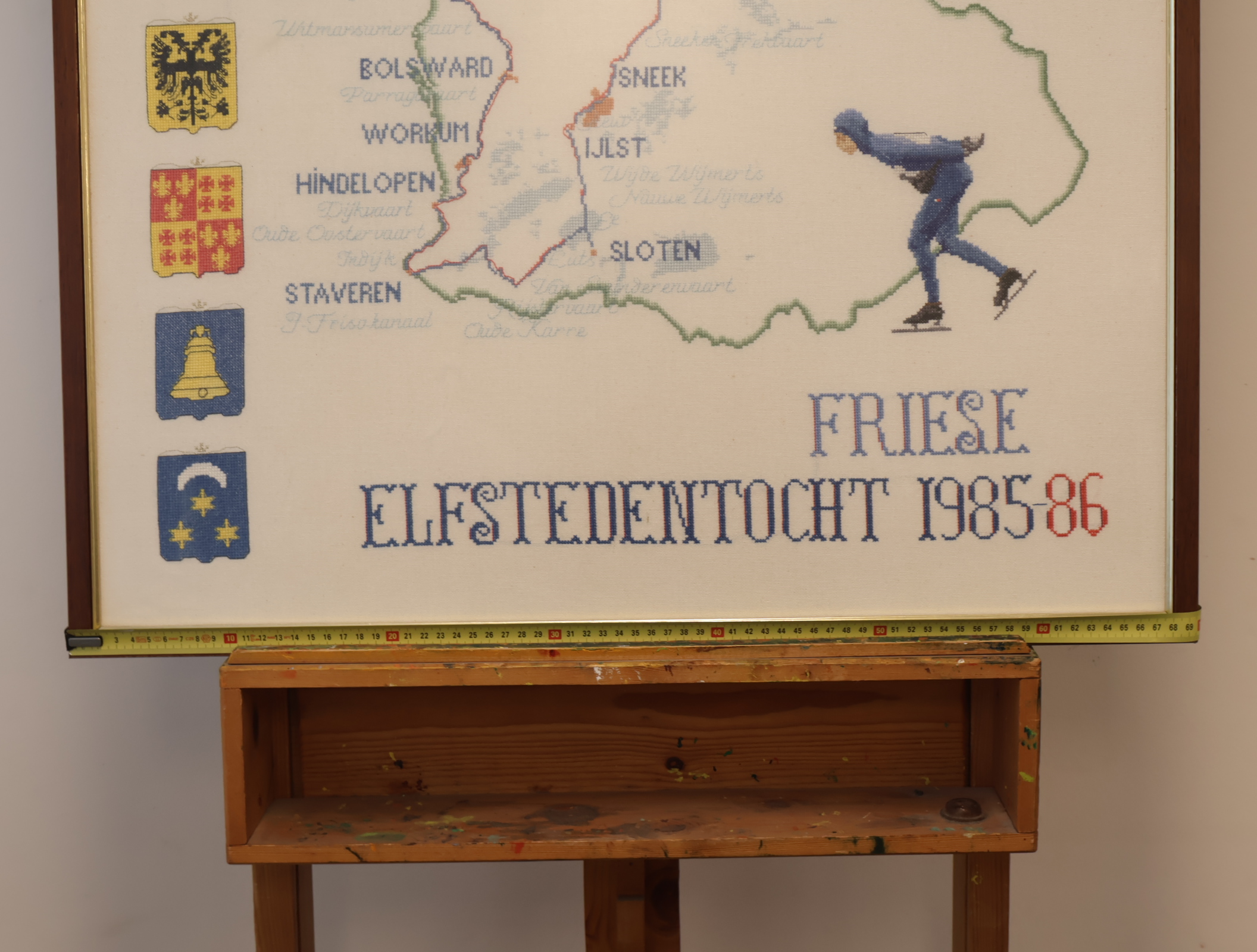 Geborduurde kaart Friese Elfstedentocht 1985-86 – foto 8 – kavel bij GSD Auctions, Zoeterwoude