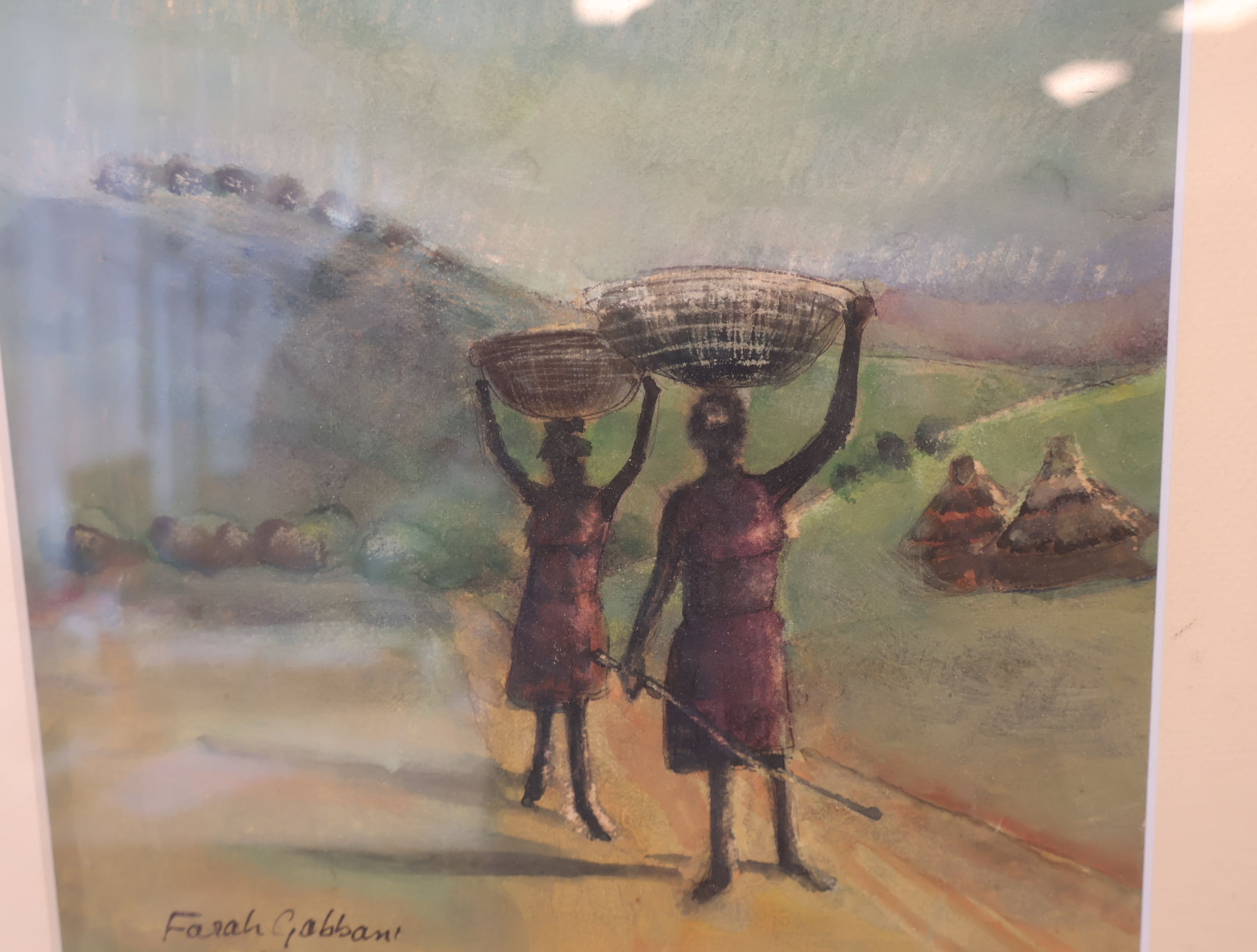 Ingelijste aquarel 'Farah Gabbani 1986' – foto 3 – kavel bij GSD Auctions, Zoeterwoude