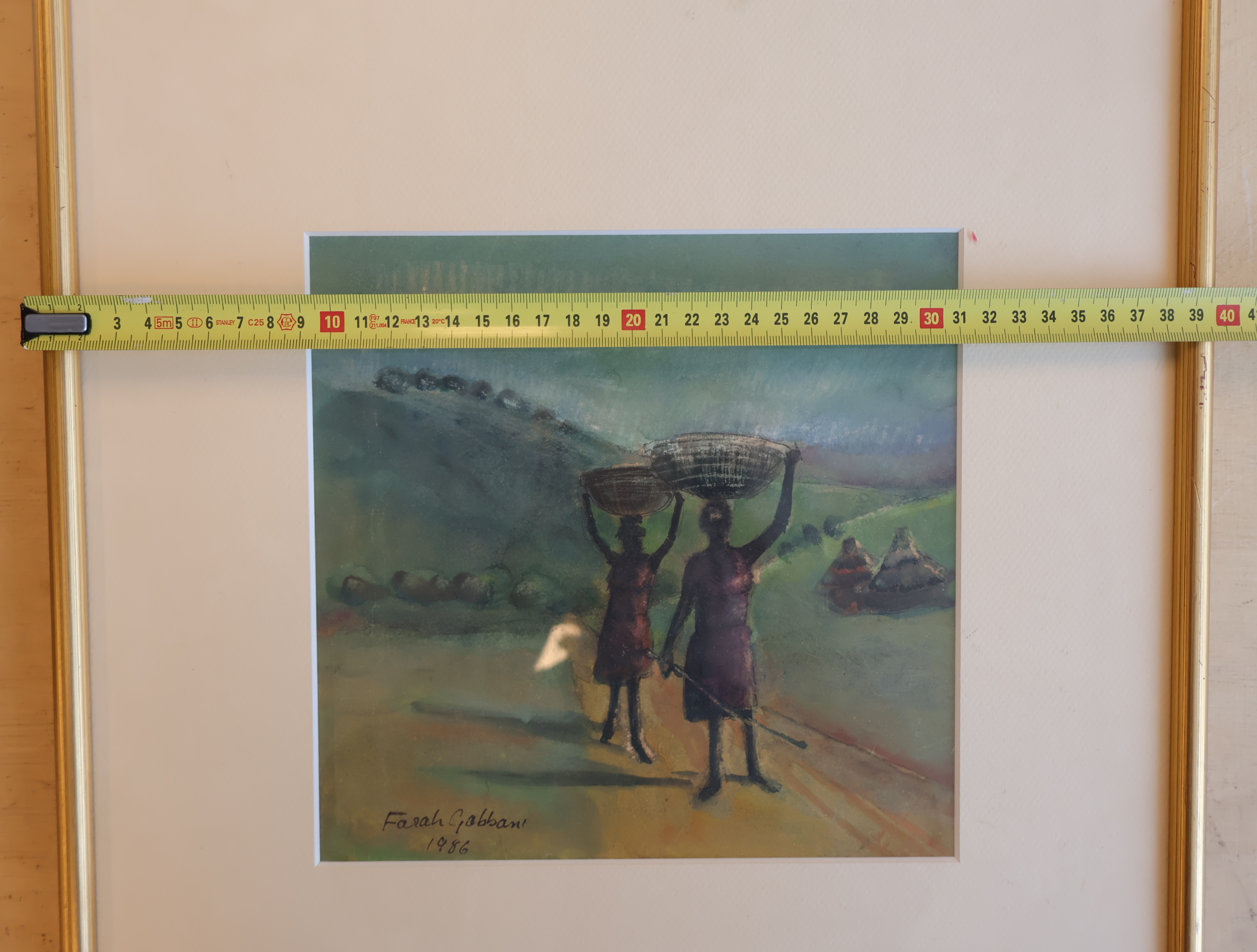 Ingelijste aquarel 'Farah Gabbani 1986' – foto 5 – kavel bij GSD Auctions, Zoeterwoude