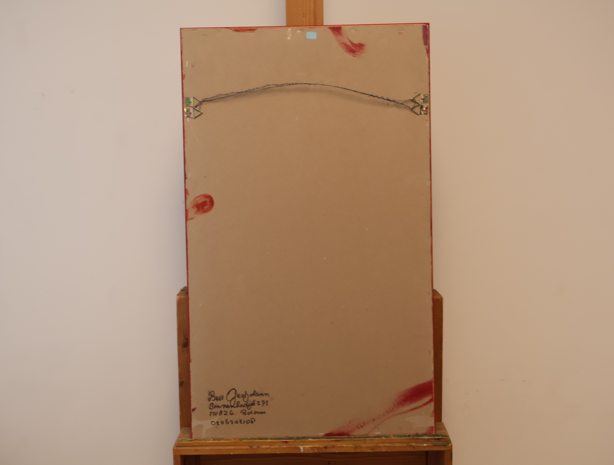 Abstract glazen wanddecoratie op canvas in rood en geel – foto 6 – kavel bij GSD Auctions, Zoeterwoude