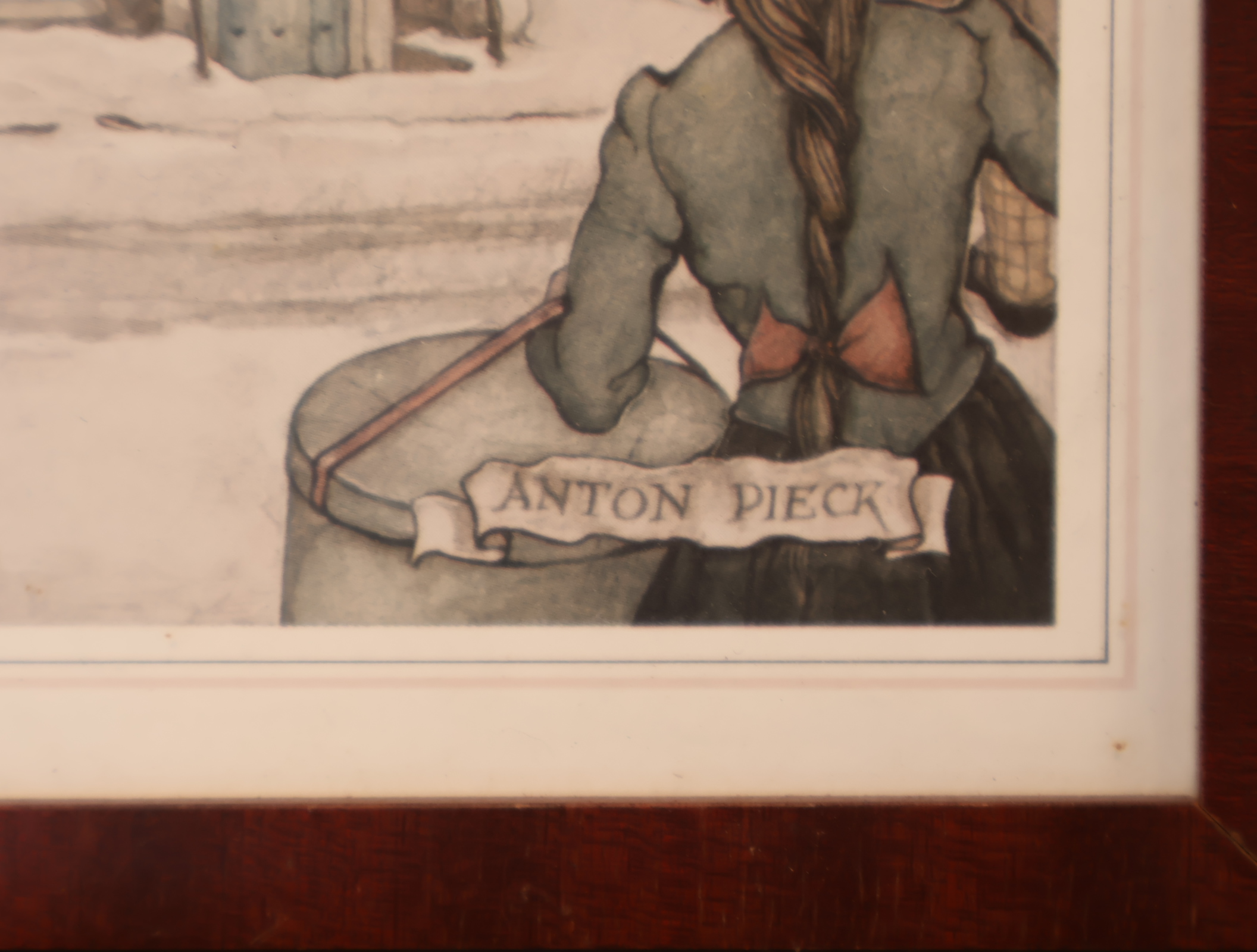 Prent Anton Pieck in houten lijst – foto 2 – kavel bij GSD Auctions, Zoeterwoude