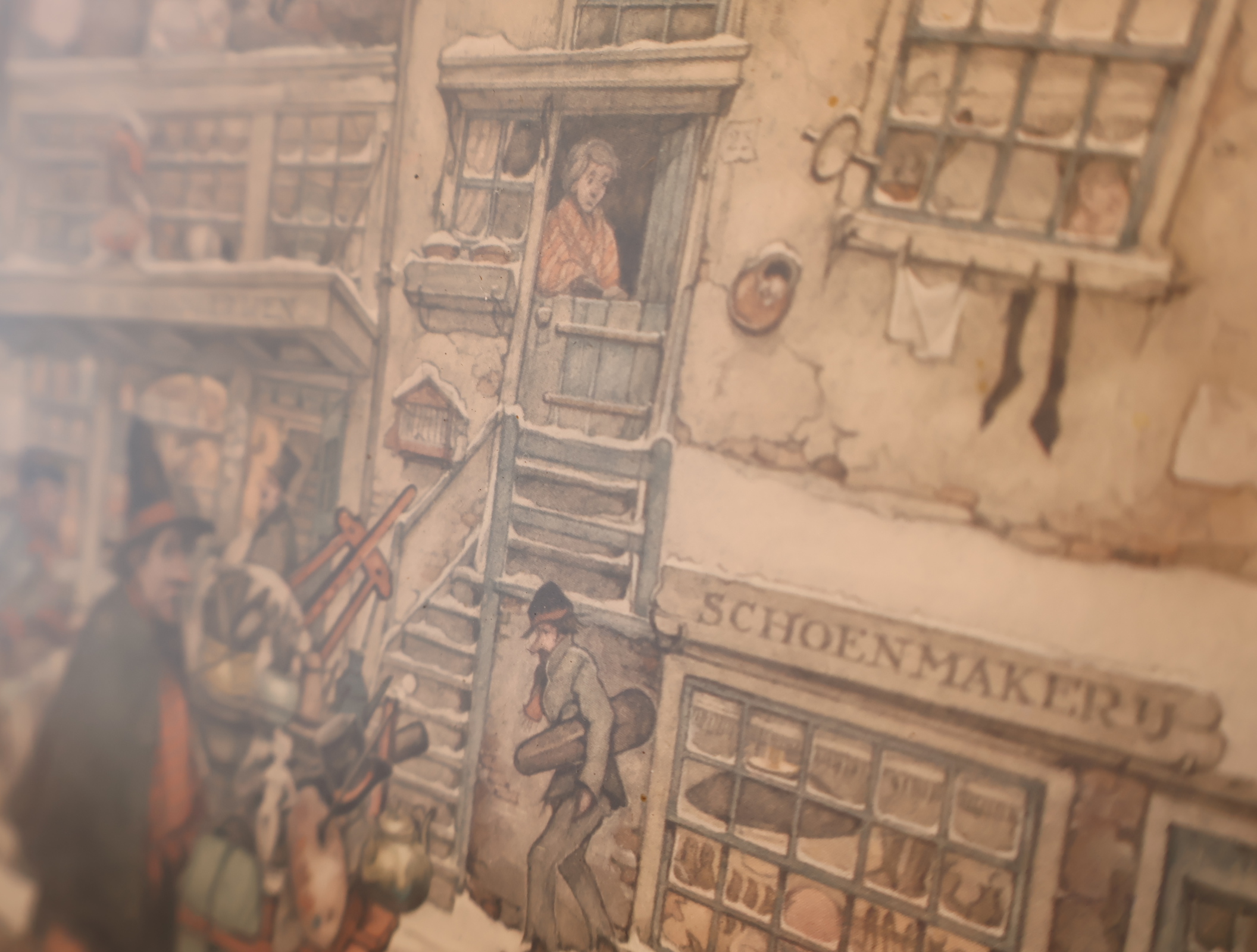 Prent Anton Pieck in houten lijst – foto 3 – kavel bij GSD Auctions, Zoeterwoude
