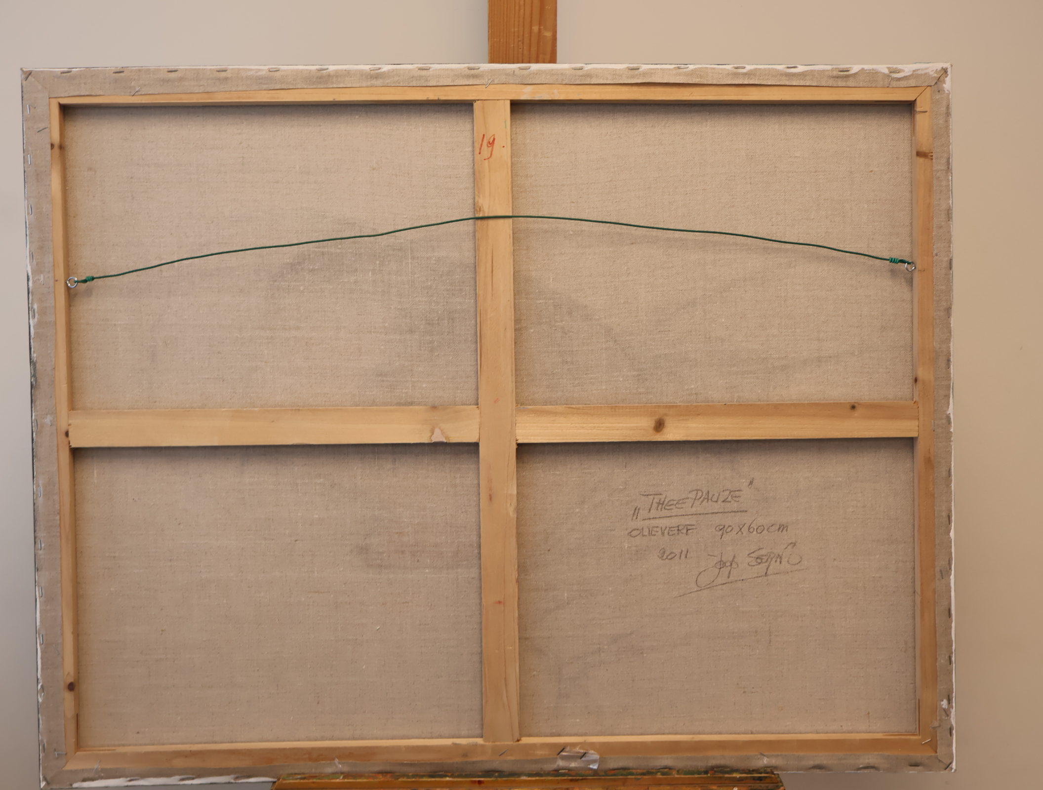 Schilderij met theekopjes op dienblad – foto 5 – kavel bij GSD Auctions, Zoeterwoude