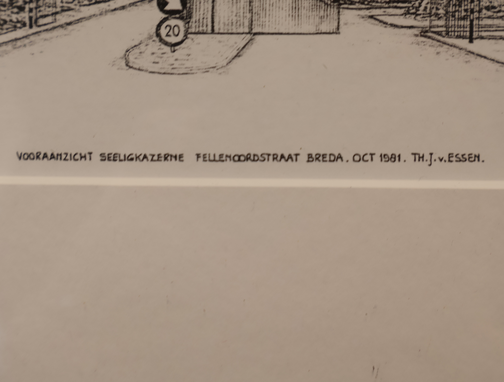 Pentekening Vooraanzicht Pellenkoogstraat Breda 1981 – foto 3 – kavel bij GSD Auctions, Zoeterwoude