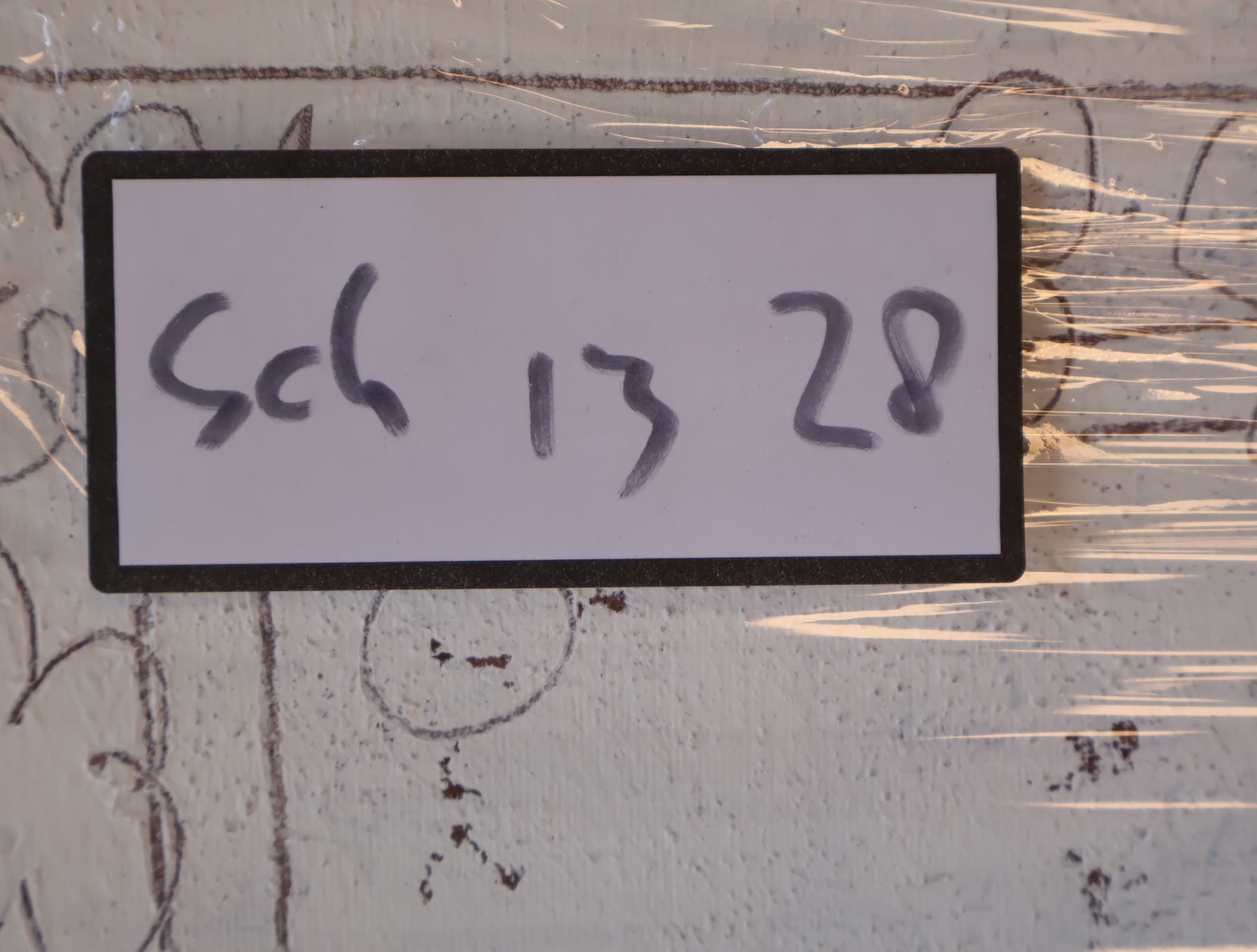 Vierkant canvas met gekraste bloemen in verf – foto 7 – kavel bij GSD Auctions, Zoeterwoude