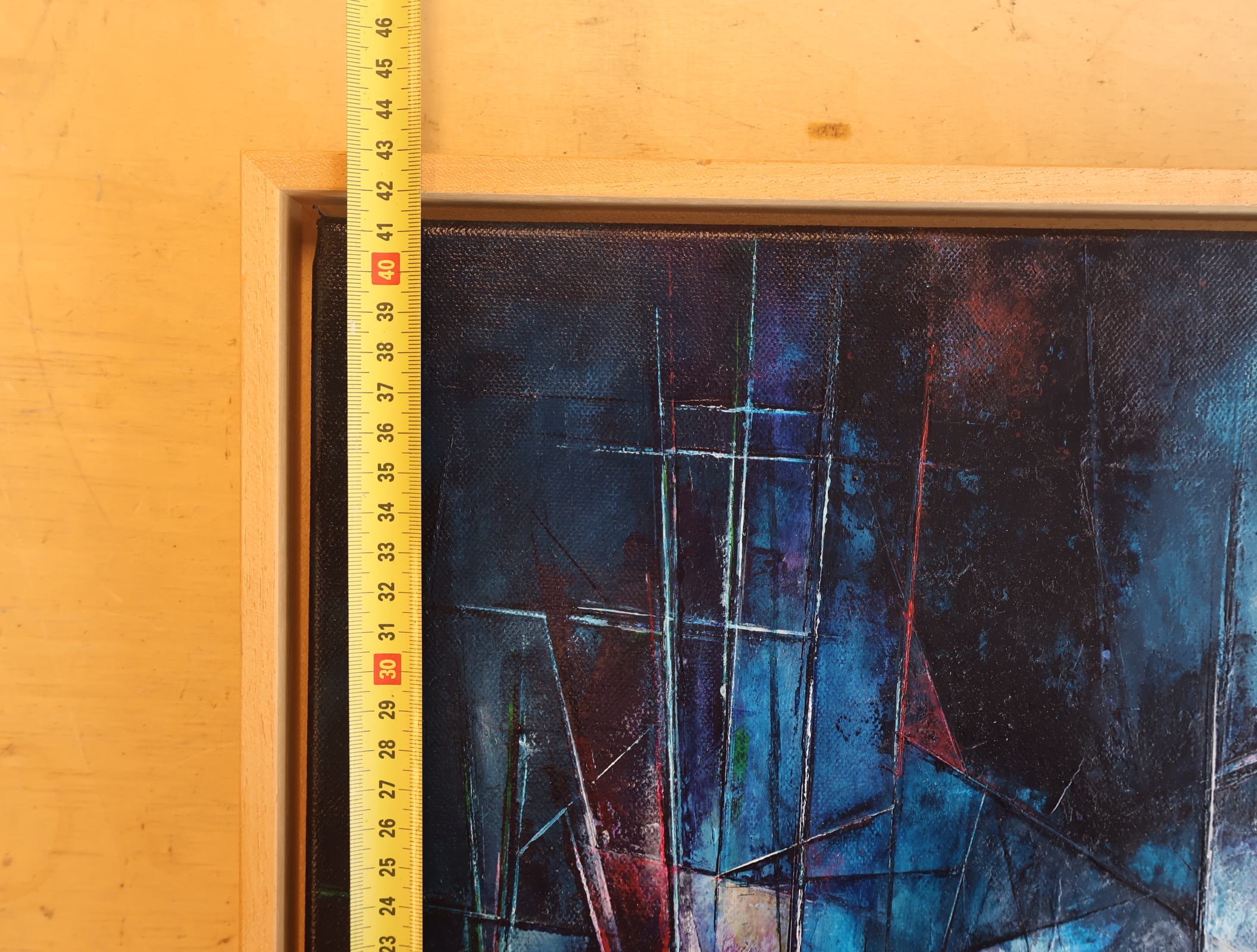 Abstract schilderij in houten lijst – foto 7 – kavel bij GSD Auctions, Zoeterwoude