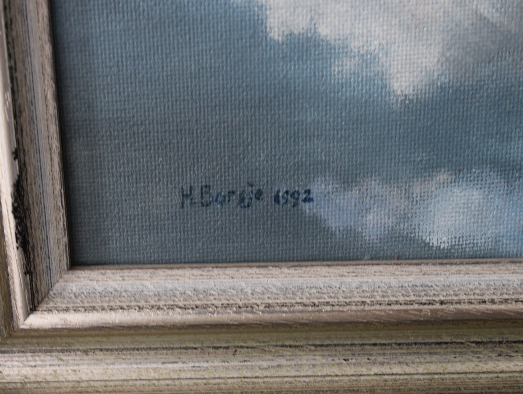 Olieverfschilderij H. Borsje 1992 met molen – foto 10 – kavel bij GSD Auctions, Zoeterwoude
