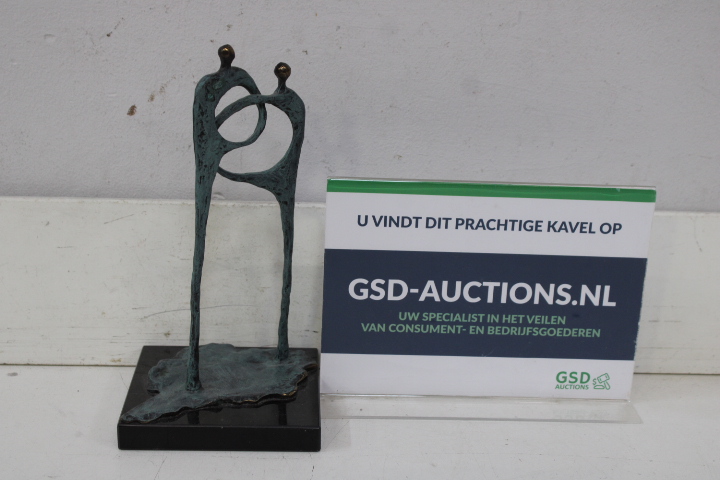 Abstract bronzen beeld op zwart marmeren voet – foto 2 – kavel bij GSD Auctions, Zoeterwoude