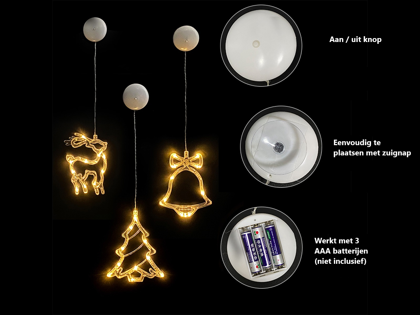 Kerst verlichting voor op het raam - 4 delig – foto 2 – kavel bij GSD Auctions, Zoeterwoude