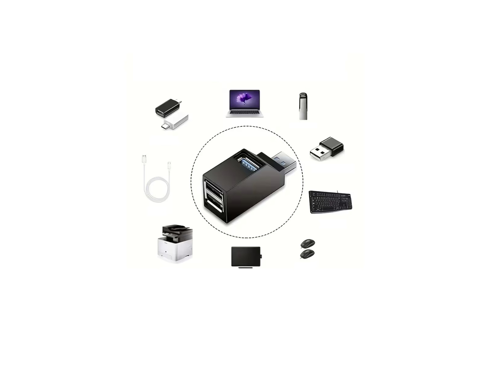 Hoge-Snelheid USB 3.0 Hub Adapter – 3 Poorten + Kaartlezer – foto 3 – kavel bij GSD Auctions, Zoeterwoude