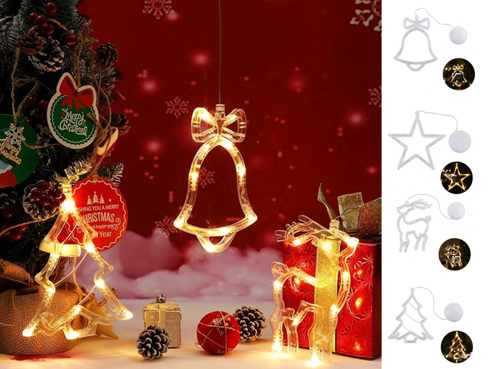 Kerst verlichting voor op het raam - 4 delig – foto 5 – kavel bij GSD Auctions, Zoeterwoude