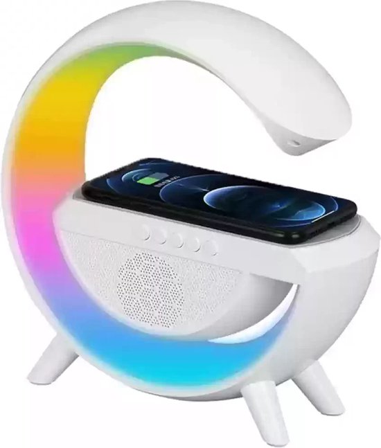 Bluetooth speaker met Draadloze telefoon lader - Wireless charger - Nacht lamp - Sfeerlamp – foto 3 – kavel bij GSD Auctions, Zoeterwoude