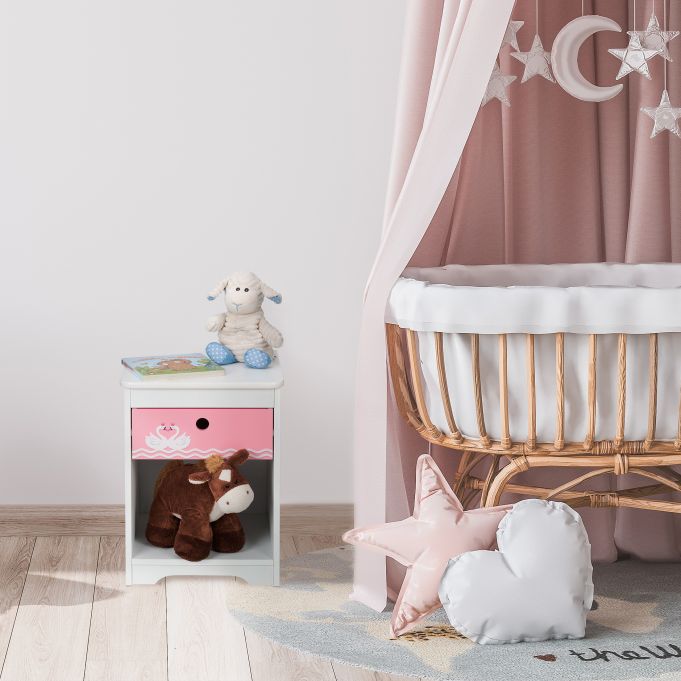 Nachtkastje voor de kinderkamer zwaan(414) – foto 2 – kavel bij GSD Auctions, Zoeterwoude