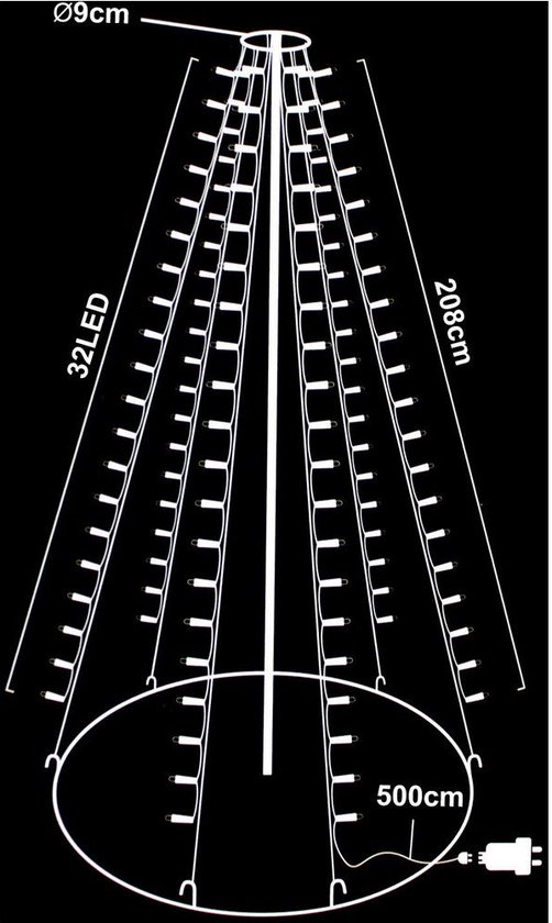 Vlaggenmast kerst verlichting - 192 LED's - 208 cm outdoor – foto 3 – kavel bij GSD Auctions, Zoeterwoude