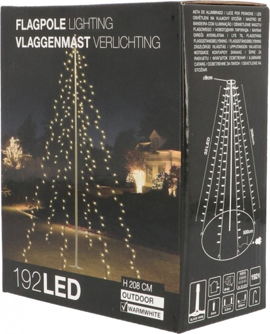 Vlaggenmast kerst verlichting - 192 LED's - 208 cm outdoor – foto 4 – kavel bij GSD Auctions, Zoeterwoude