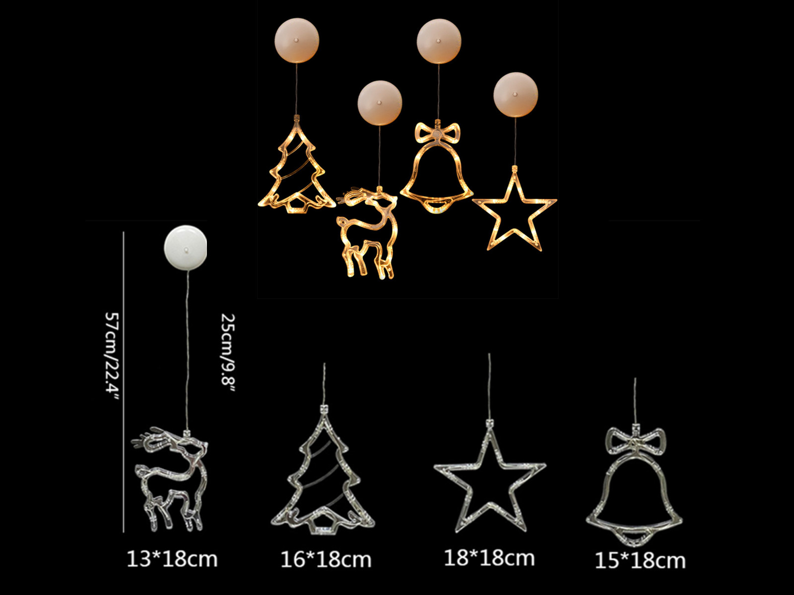Kerst verlichting voor op het raam - 4 delig – kavel bij GSD Auctions, Zoeterwoude