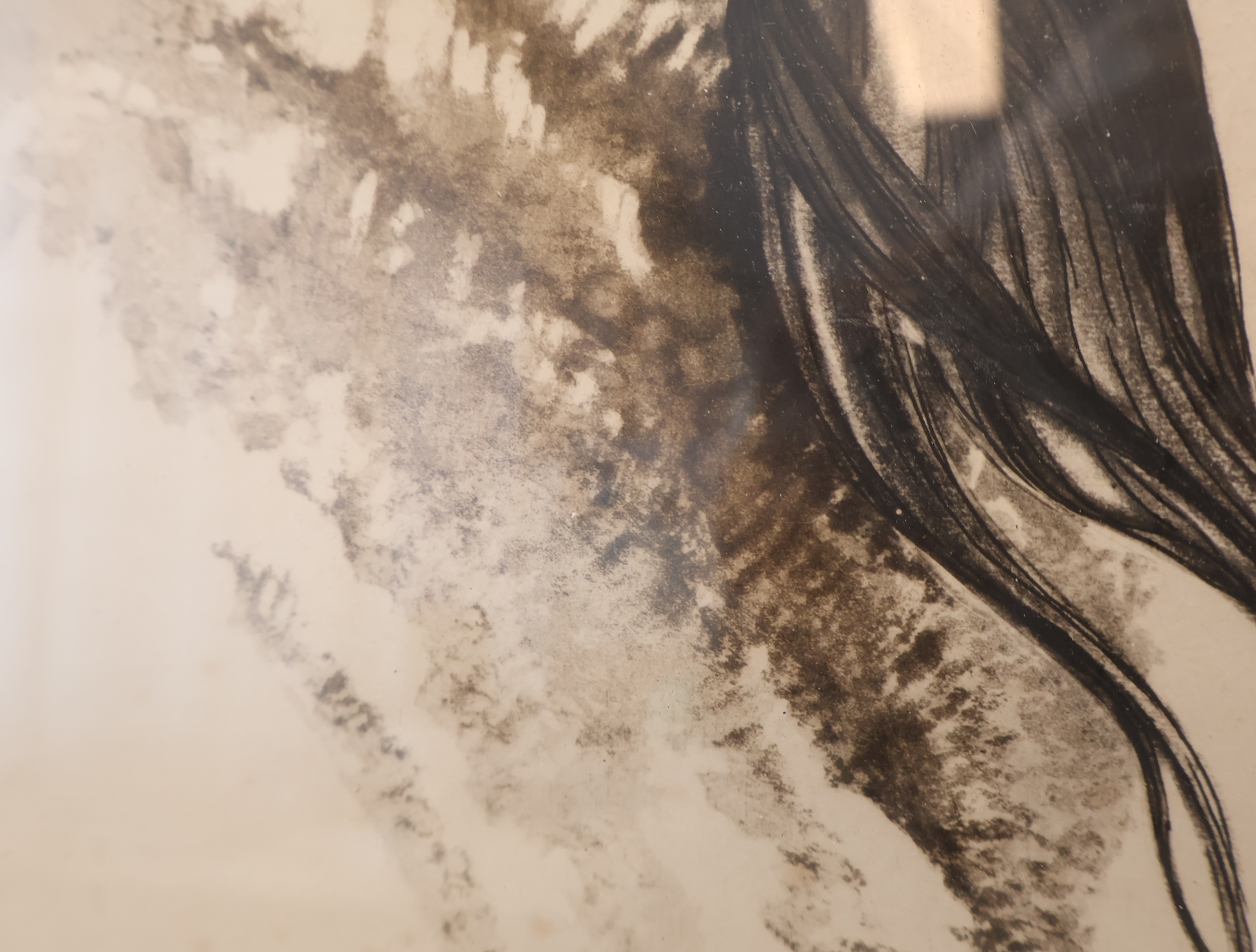 Ingelijste portrettekening van een meisje – foto 7 – kavel bij GSD Auctions, Zoeterwoude
