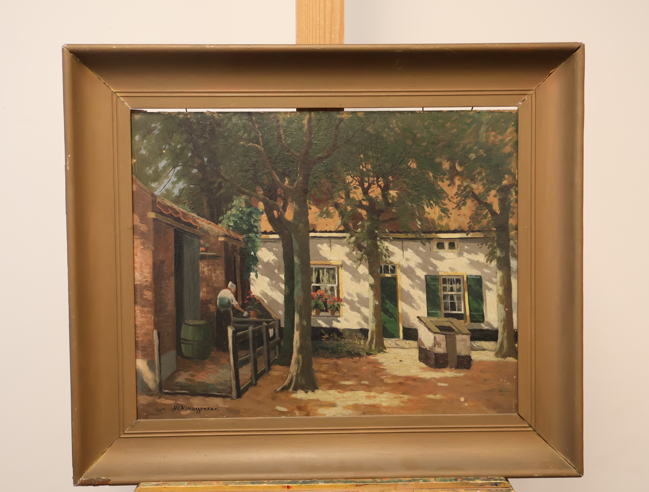 Schilderij Boederij aanzicht - W.A. Waggenaar – kavel bij GSD Auctions, Zoeterwoude