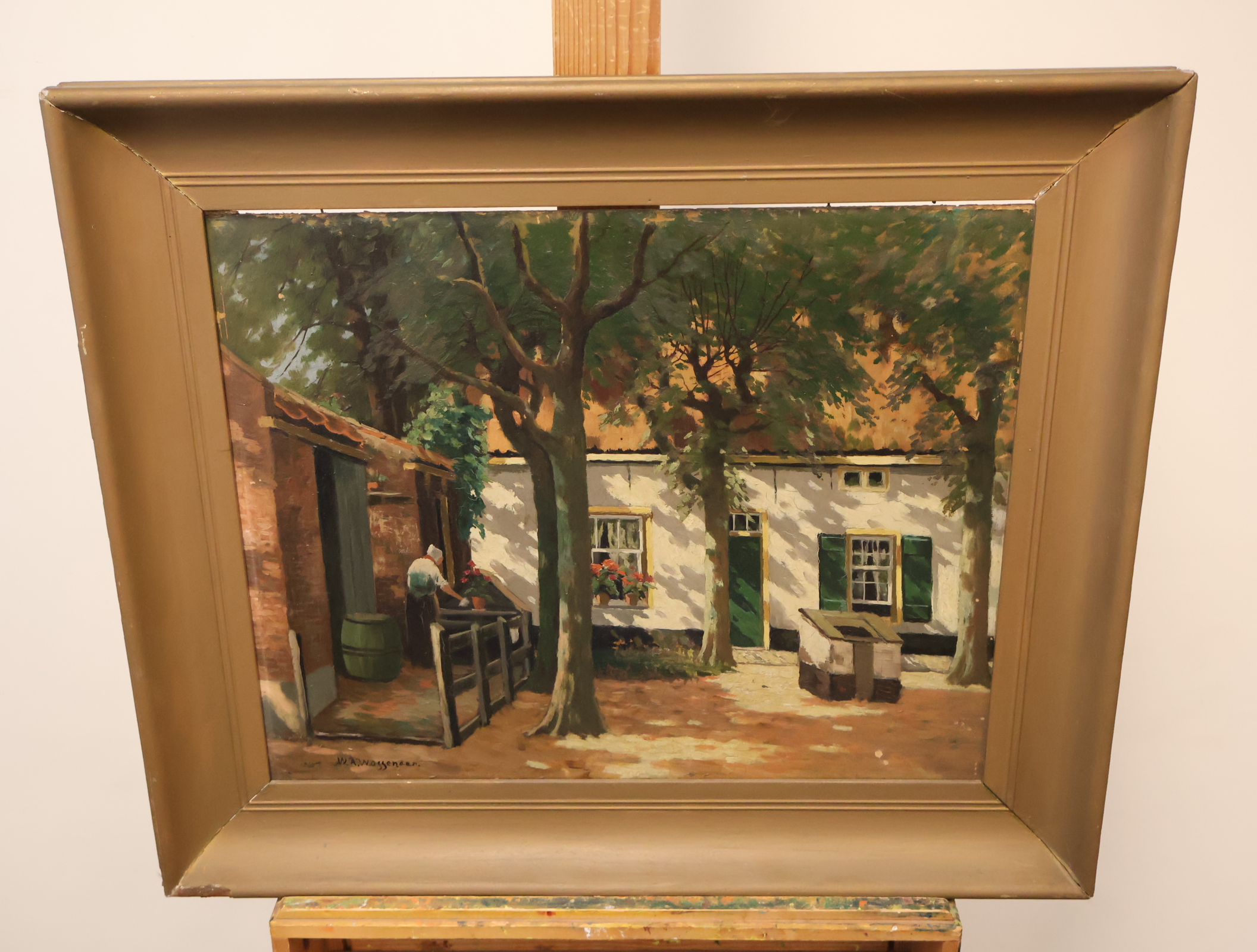 Schilderij Boederij aanzicht - W.A. Waggenaar – foto 2 – kavel bij GSD Auctions, Zoeterwoude
