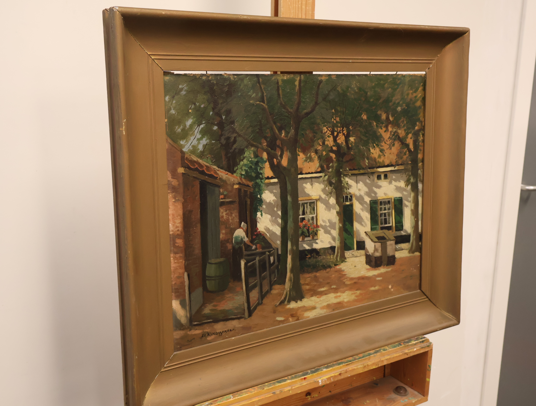 Schilderij Boederij aanzicht - W.A. Waggenaar – foto 4 – kavel bij GSD Auctions, Zoeterwoude