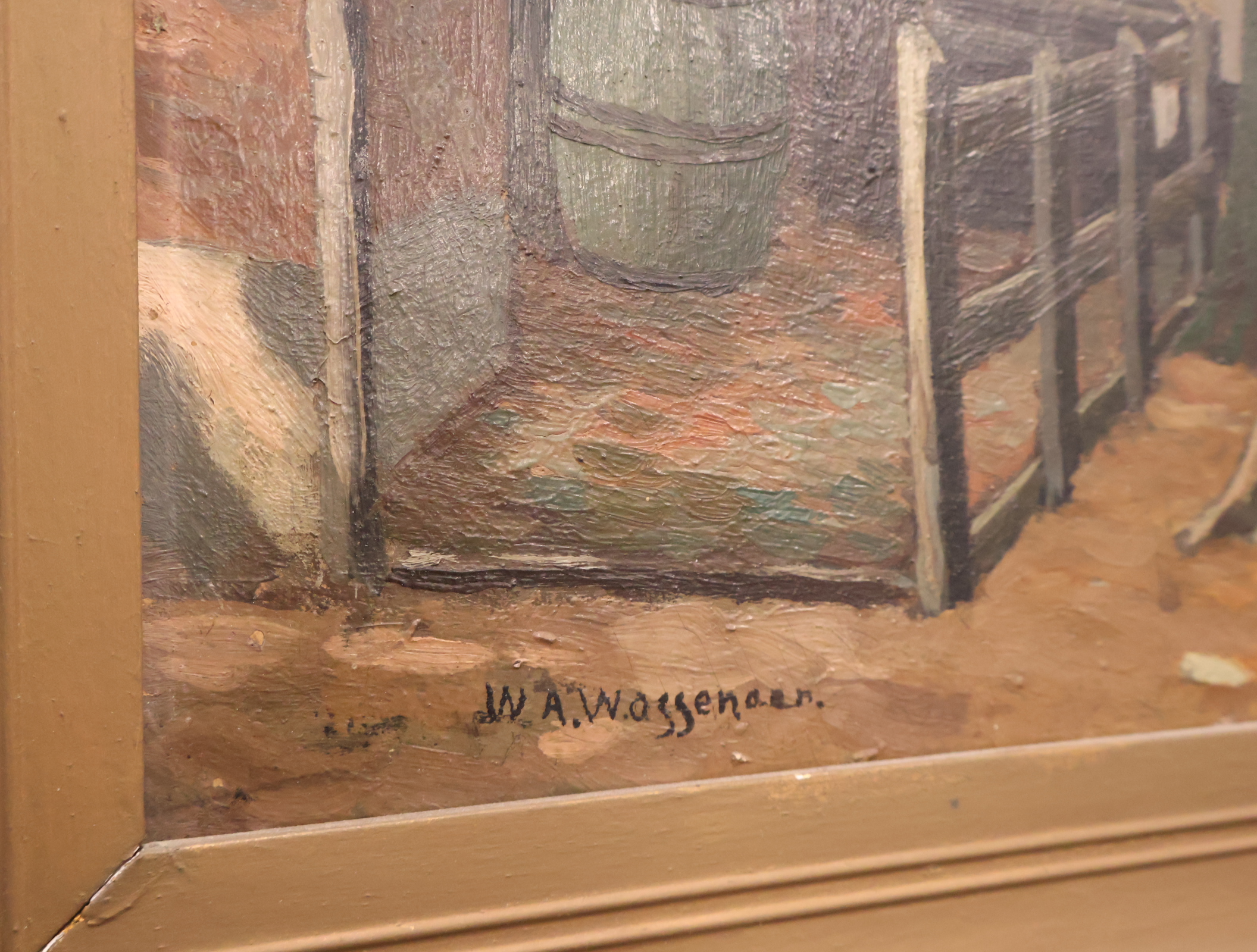 Schilderij Boederij aanzicht - W.A. Waggenaar – foto 9 – kavel bij GSD Auctions, Zoeterwoude