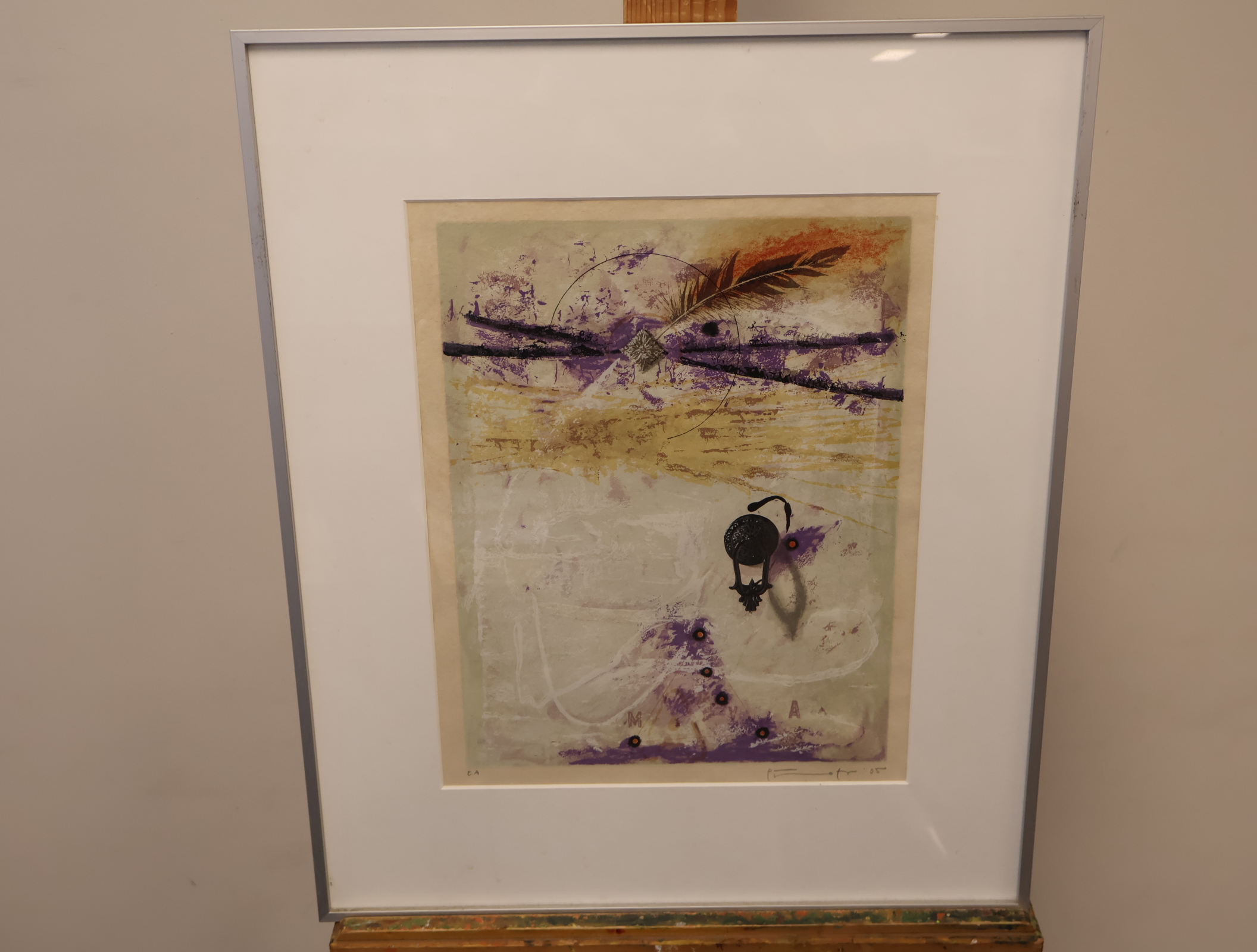 Gesigneerde abstracte litho in Lijst – foto 2 – kavel bij GSD Auctions, Zoeterwoude