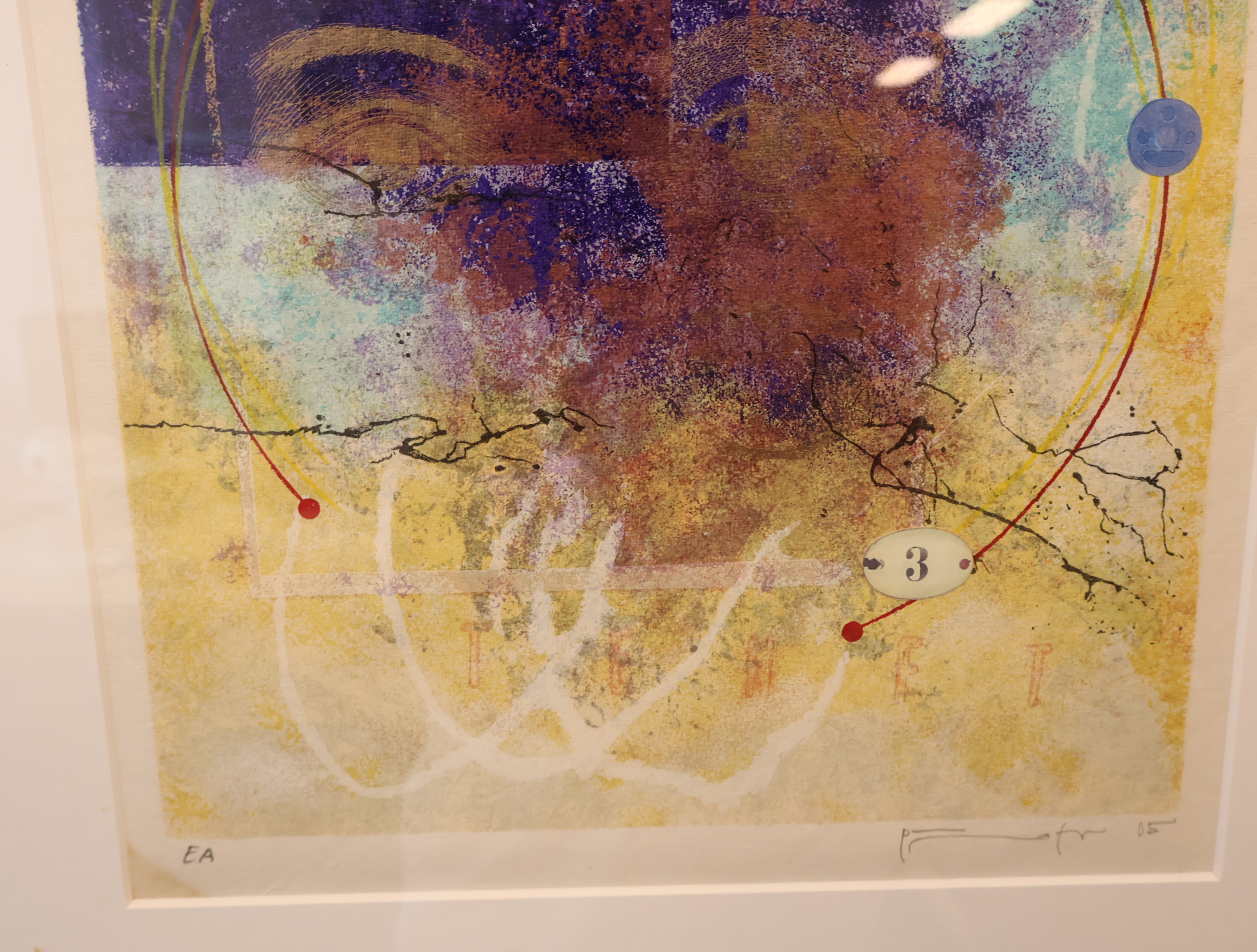 Abstract ingelijste kleurenlitho met cirkelmotief – foto 6 – kavel bij GSD Auctions, Zoeterwoude