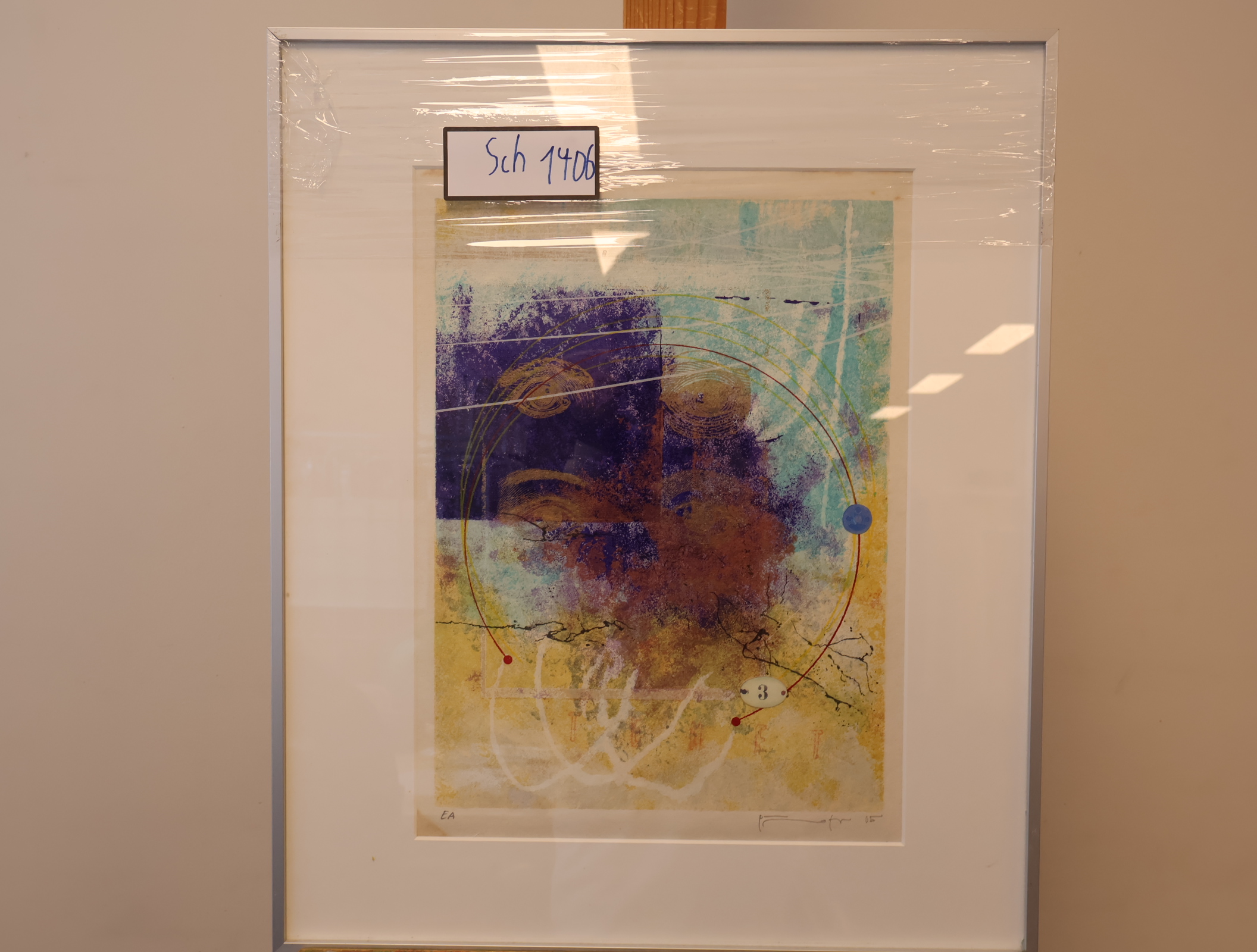 Abstract ingelijste kleurenlitho met cirkelmotief – foto 12 – kavel bij GSD Auctions, Zoeterwoude