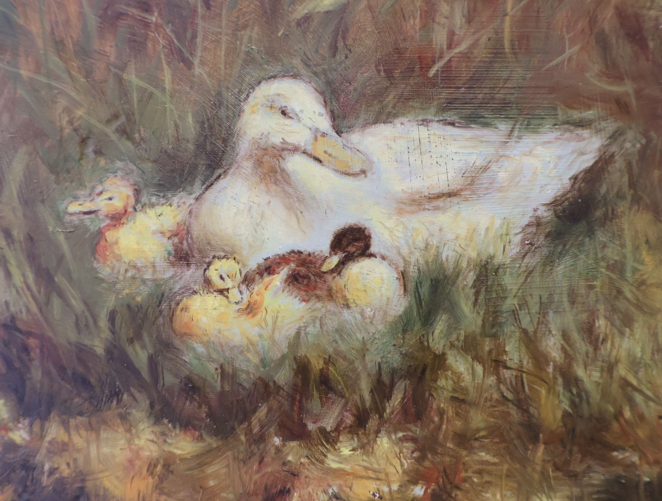 Olieverfschilderij eenden met Kuikens – foto 3 – kavel bij GSD Auctions, Zoeterwoude