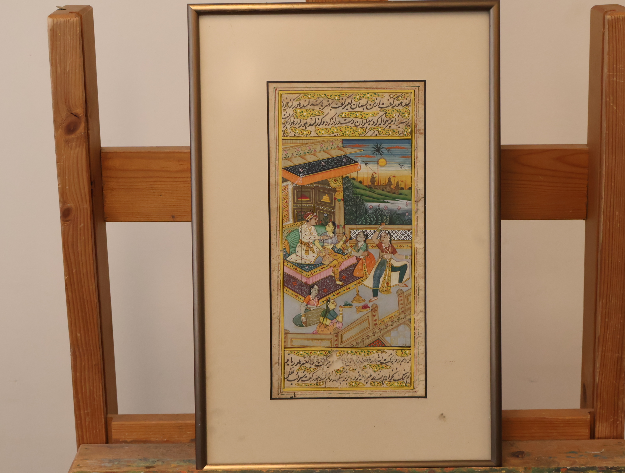 Ingelijste Indische miniatuurschildering – kavel bij GSD Auctions, Zoeterwoude