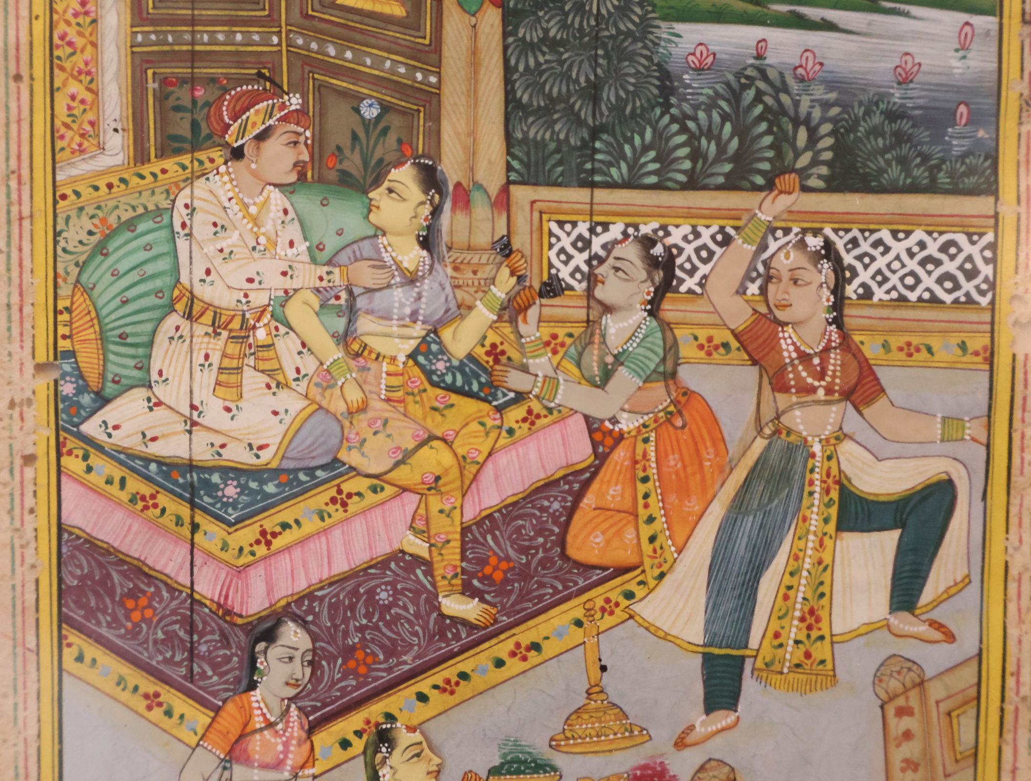 Ingelijste Indische miniatuurschildering – foto 3 – kavel bij GSD Auctions, Zoeterwoude