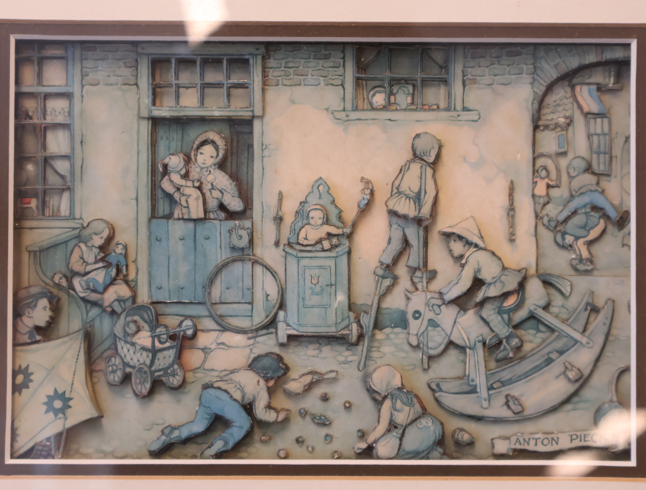Anton Pieck 3D ingelijste print met kinderscène – foto 2 – kavel bij GSD Auctions, Zoeterwoude