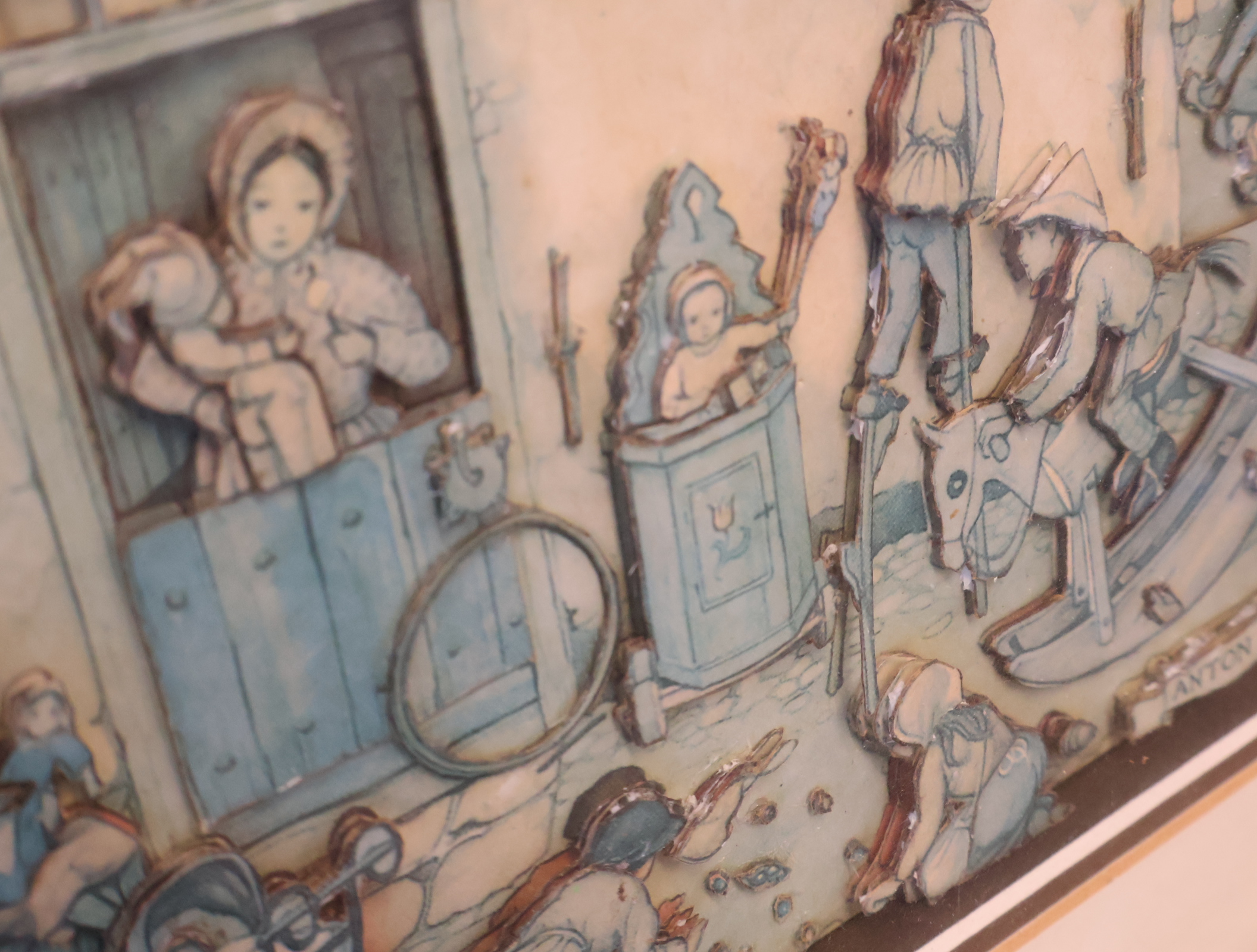 Anton Pieck 3D ingelijste print met kinderscène – foto 4 – kavel bij GSD Auctions, Zoeterwoude