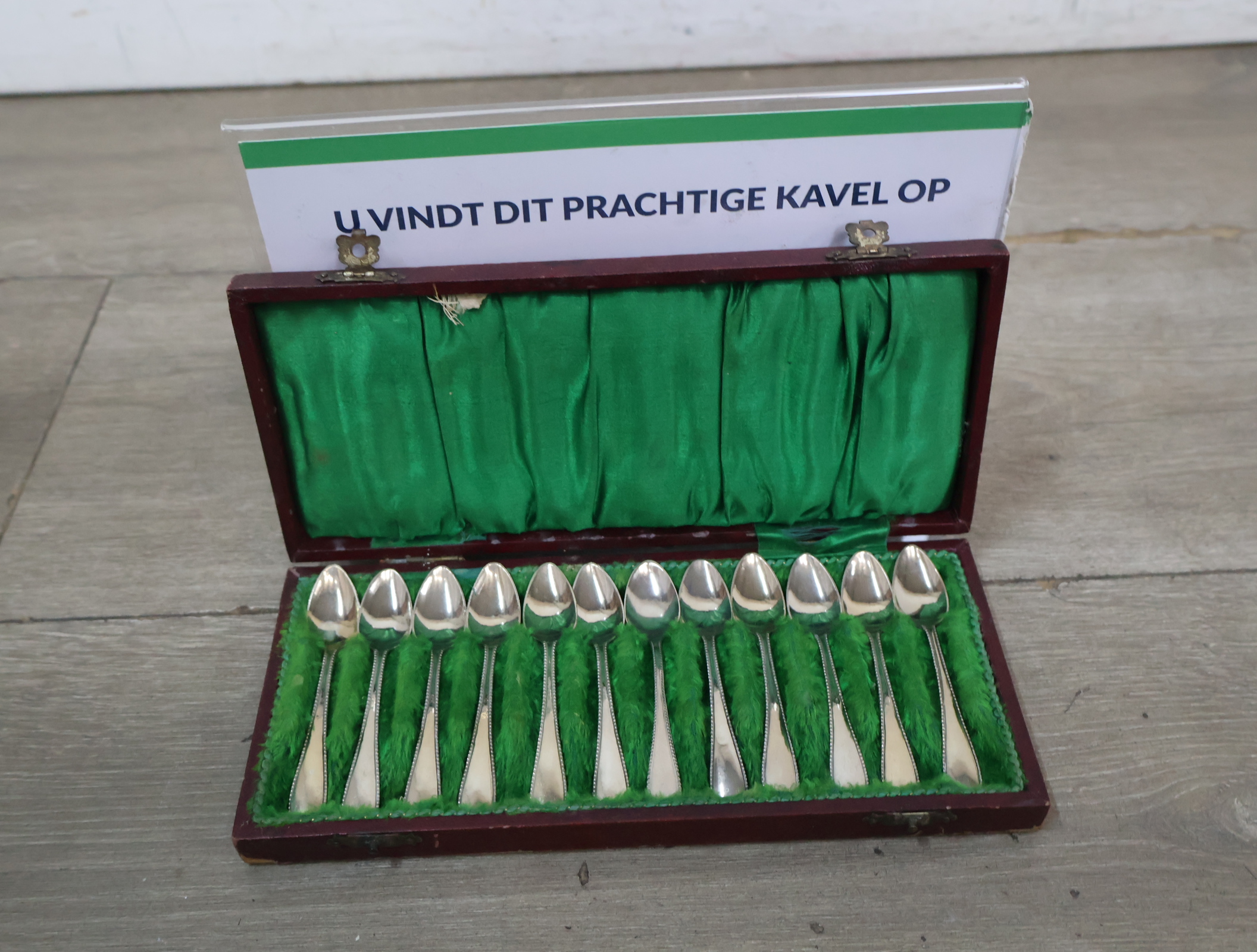 Set van 12 Verzilverde vintage lepels – kavel bij GSD Auctions, Zoeterwoude