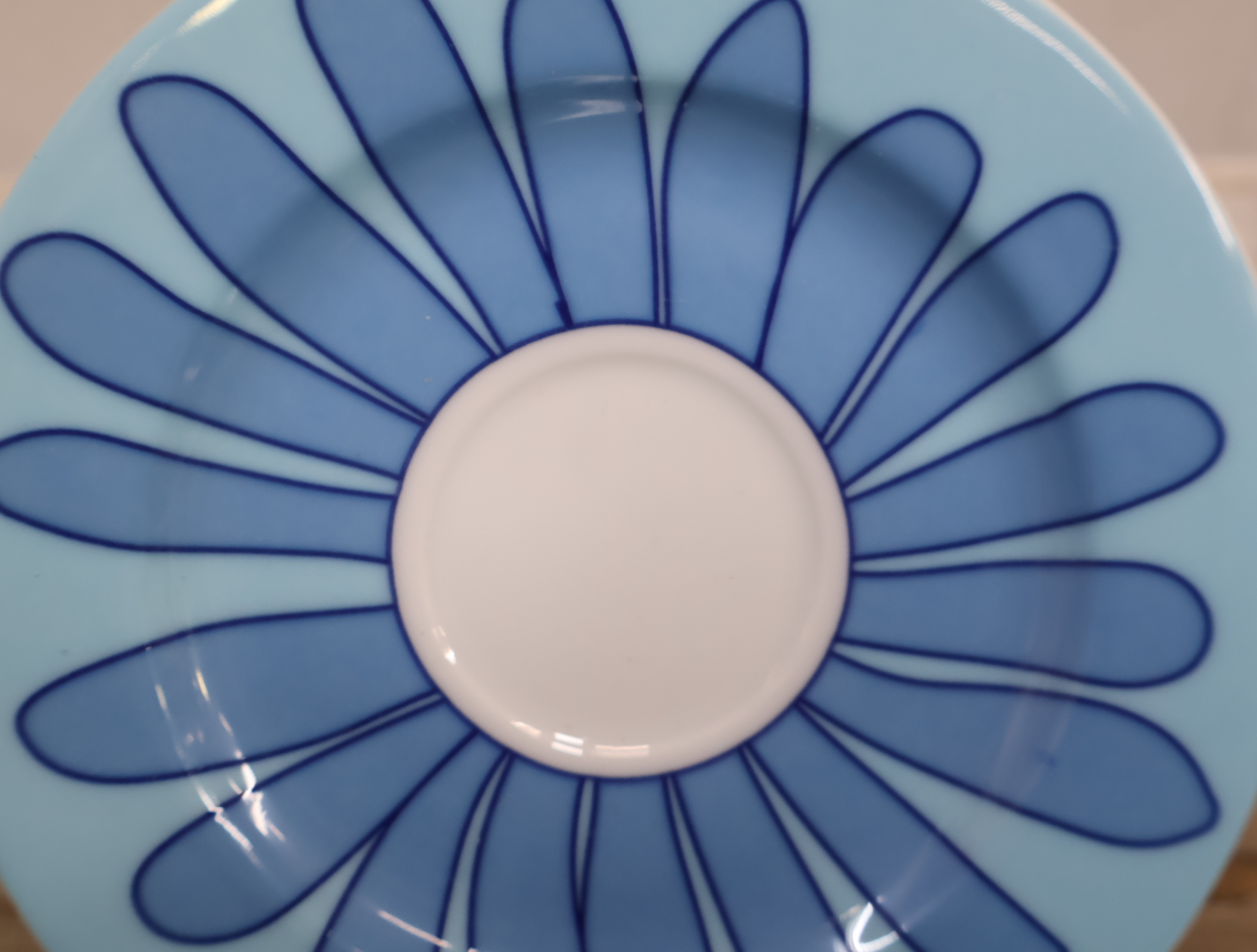 Set van 6 blauw-witte kop en schotels met bloemmotief – foto 7 – kavel bij GSD Auctions, Zoeterwoude