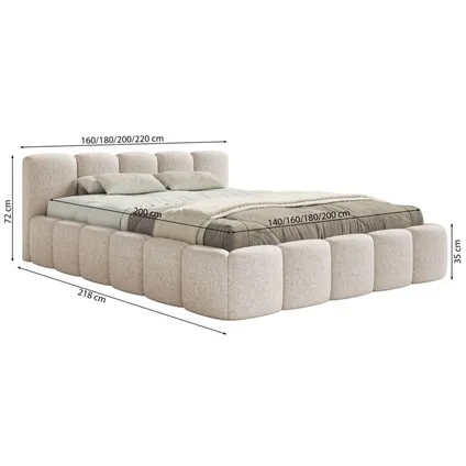 Selsey - Gestoffeerd Bed Cloudy Low - Lichtbeige 140x200 – foto 5 – kavel bij GSD Auctions, Zoeterwoude