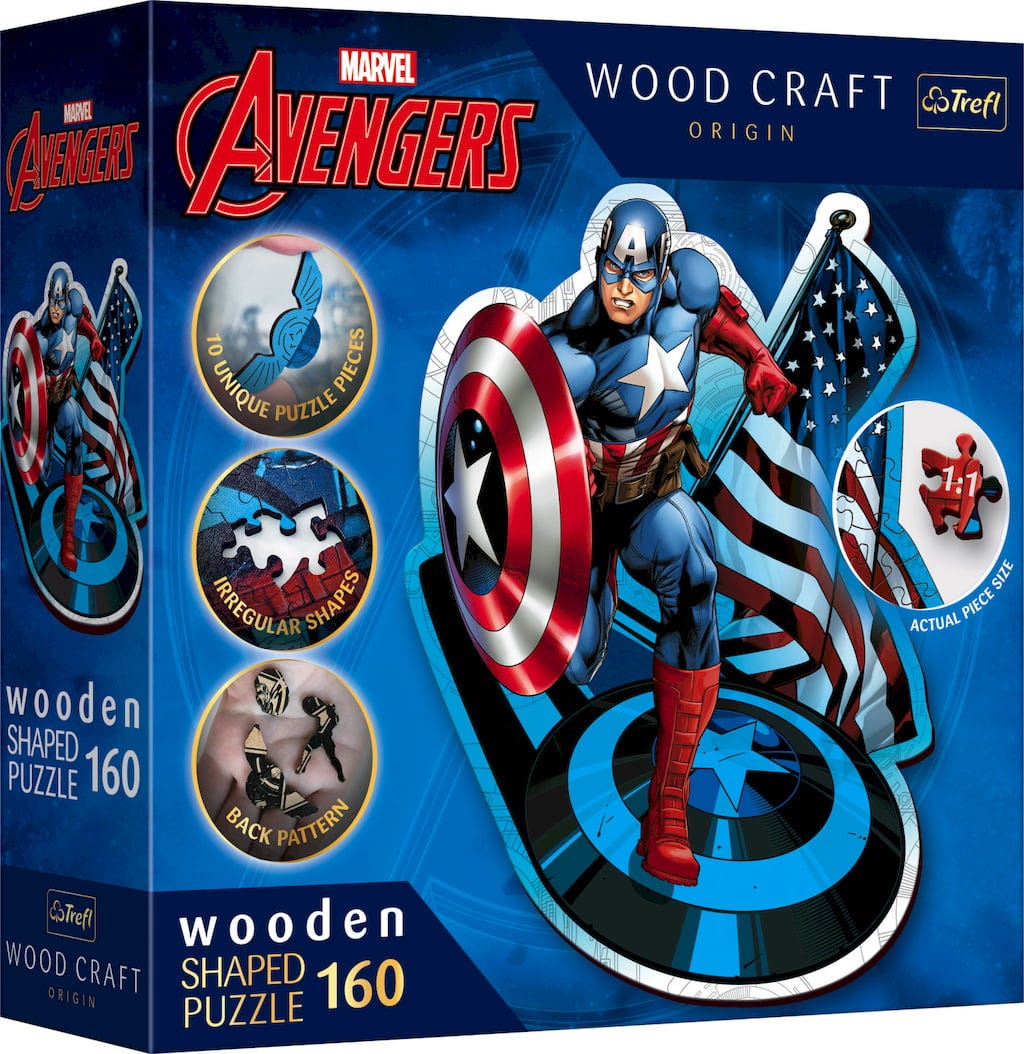 Marvel Avengers 'Captain America' Houten Puzzel - 160 stukje – kavel bij GSD Auctions, Zoeterwoude